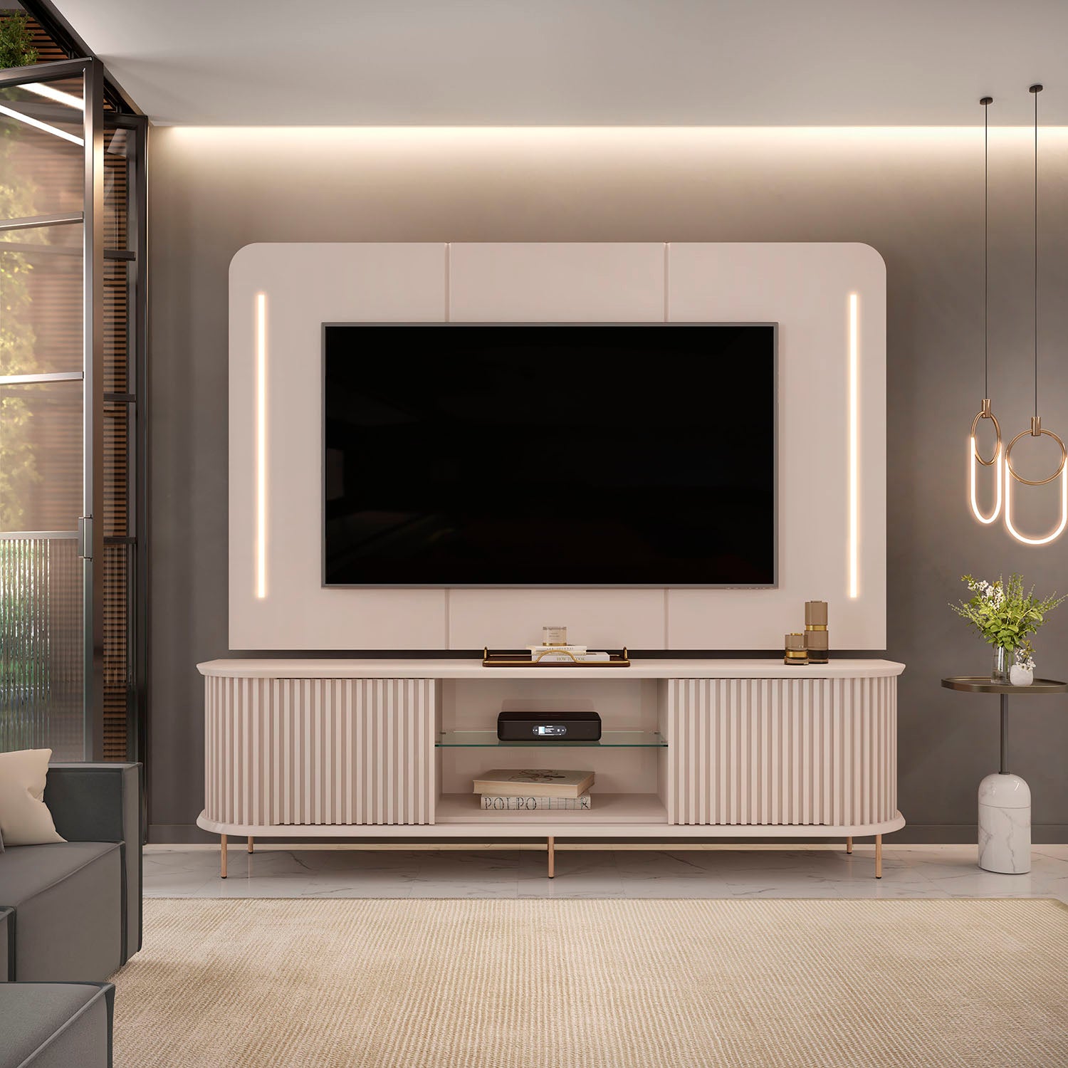 Centro De Entretenimiento Frizz 218X197X45 Off White