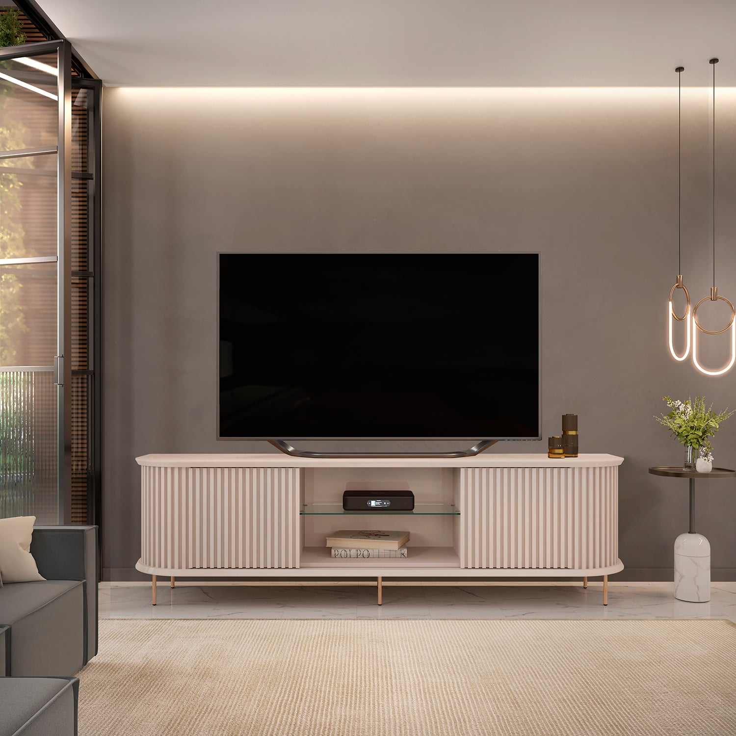 Mesa De Tv Frizz 218X62X45 Off White