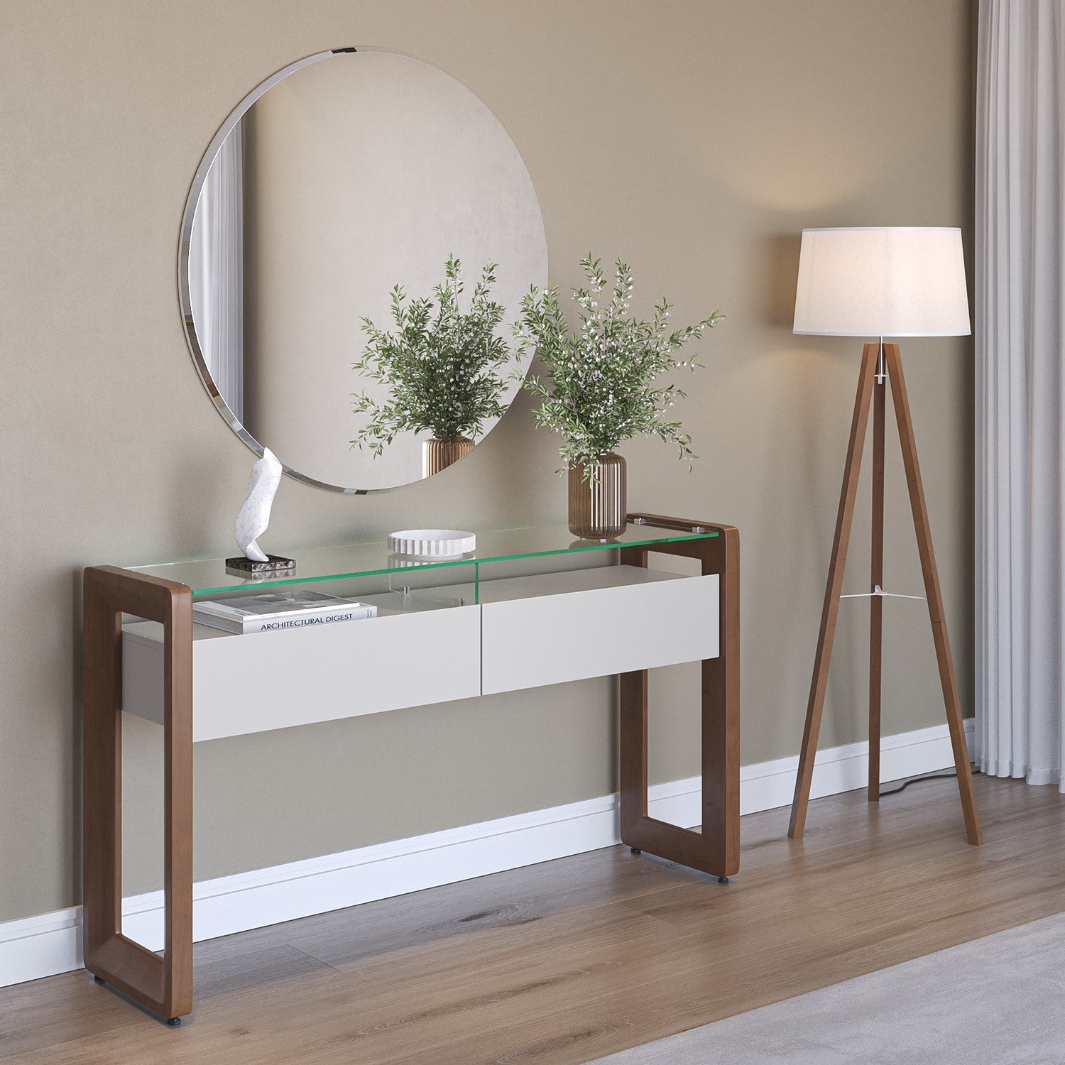 Consola Clara 144X79 Off White, Natural