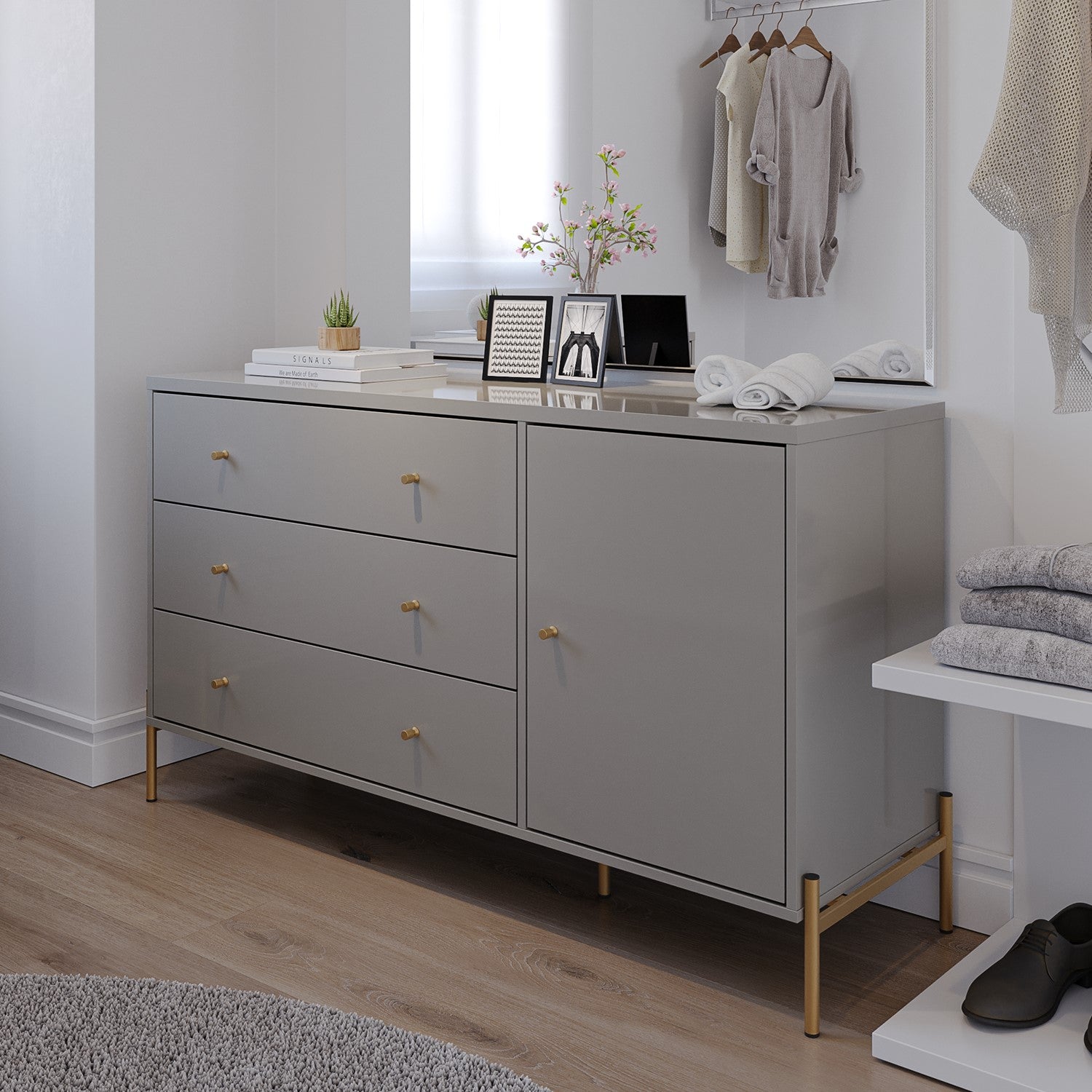 Bifé Dante 138X79X44 Gris