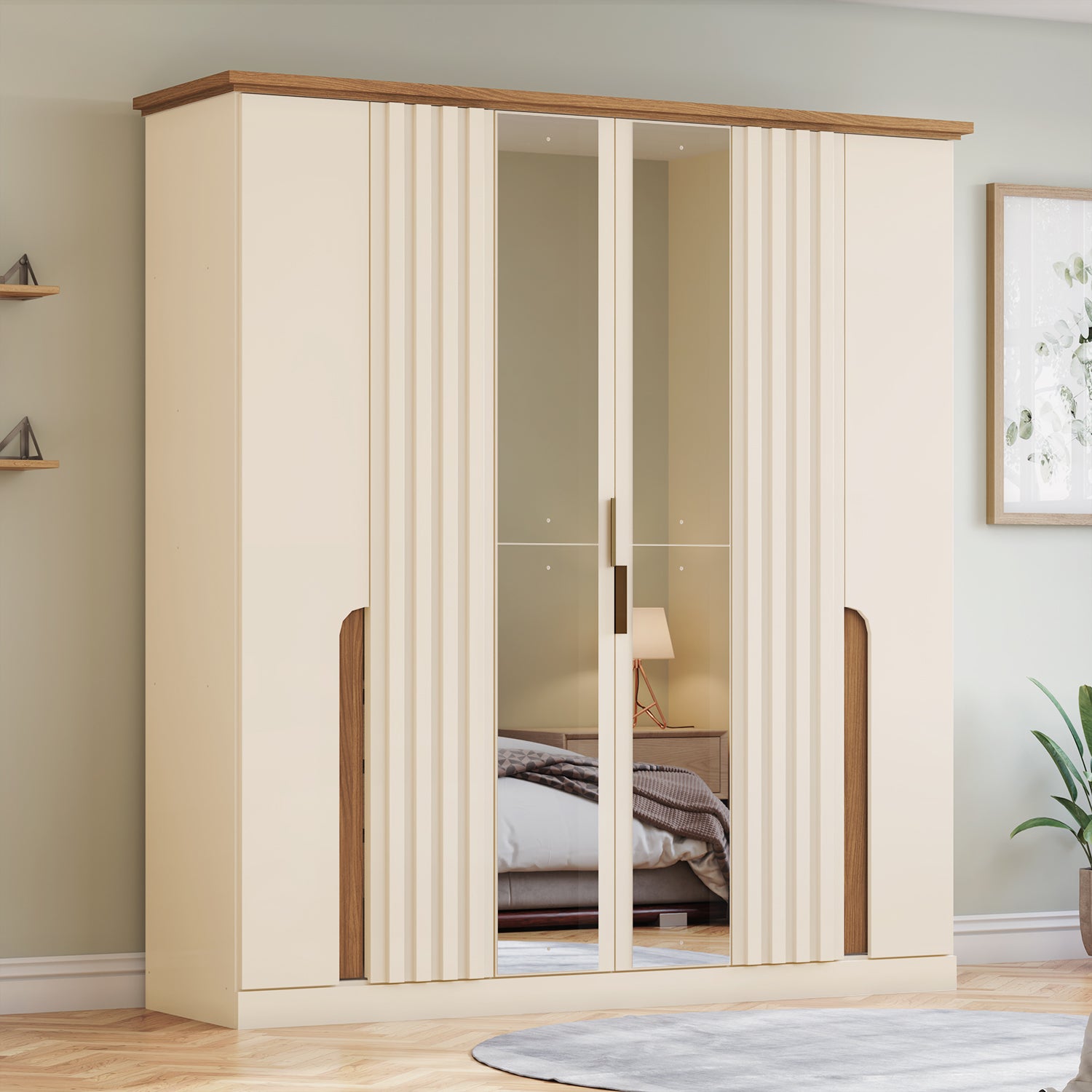 Closet Toby 187X200X52 Off White, Natural