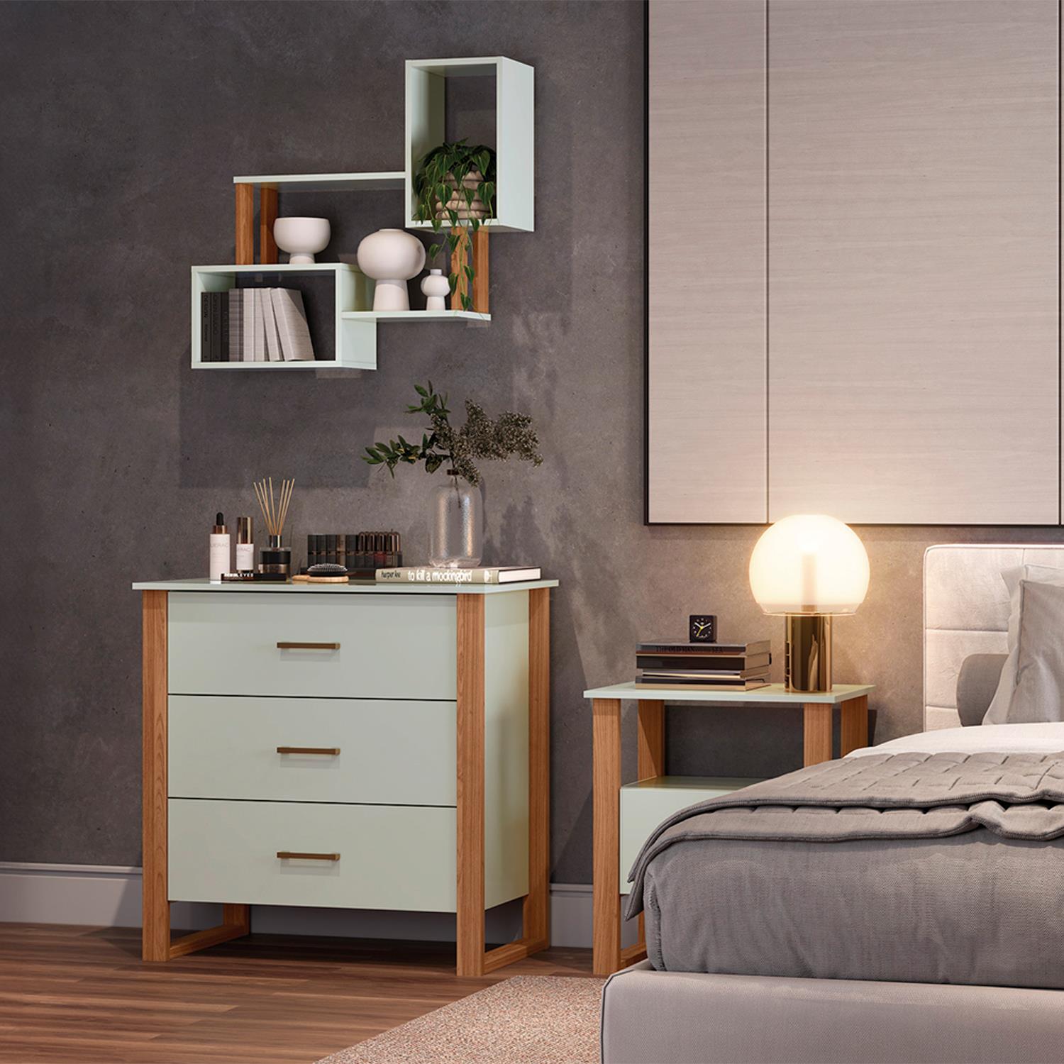 Comoda Cox 89X89X44 Off White, Natural