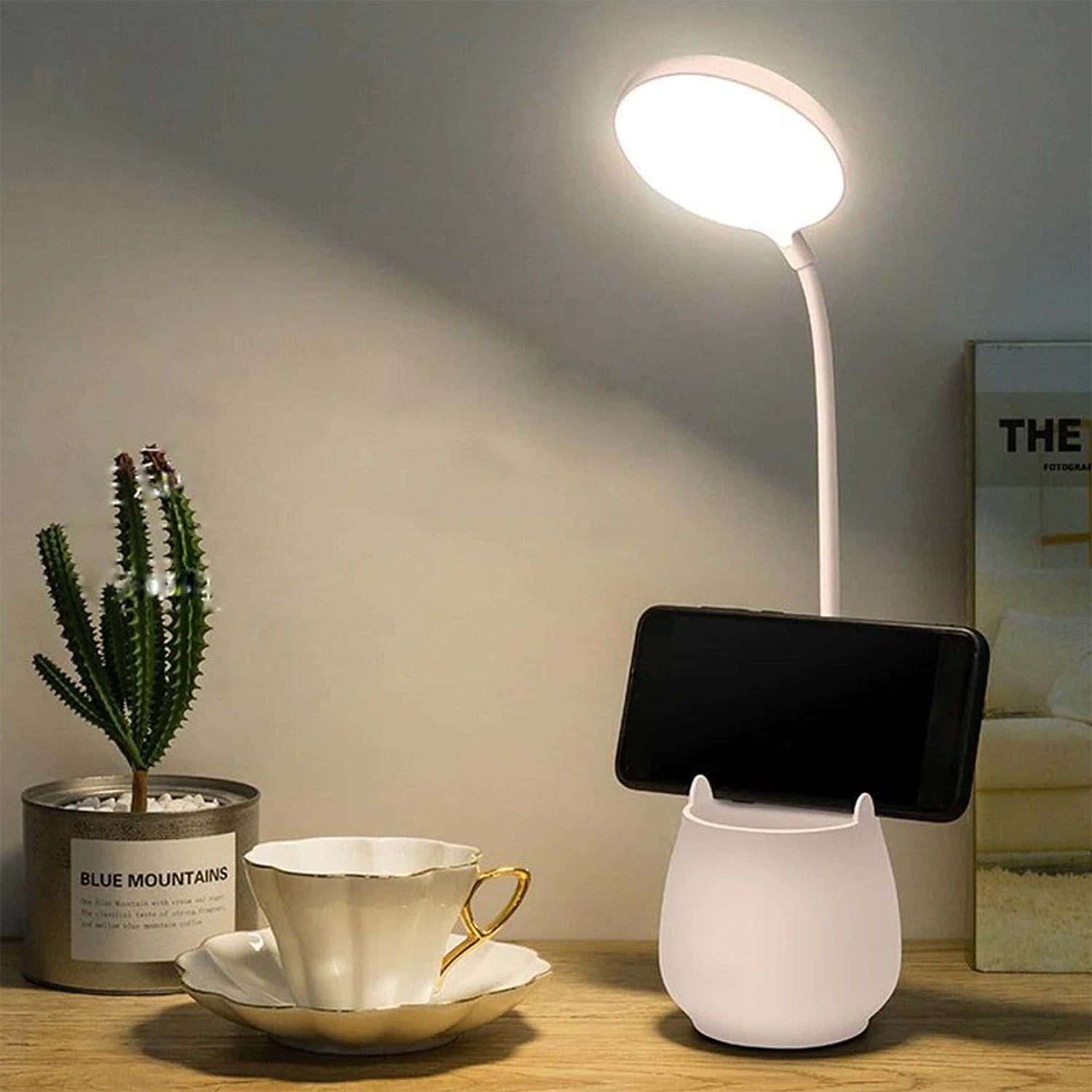 Lampara De Mesa 11X15  Led Deka Blanco