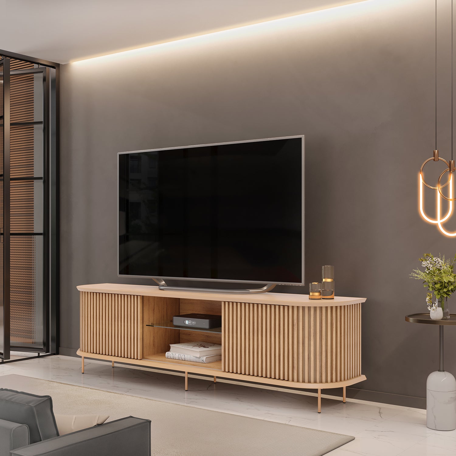 Mesa De Tv Frizz 218X62X45 Natural