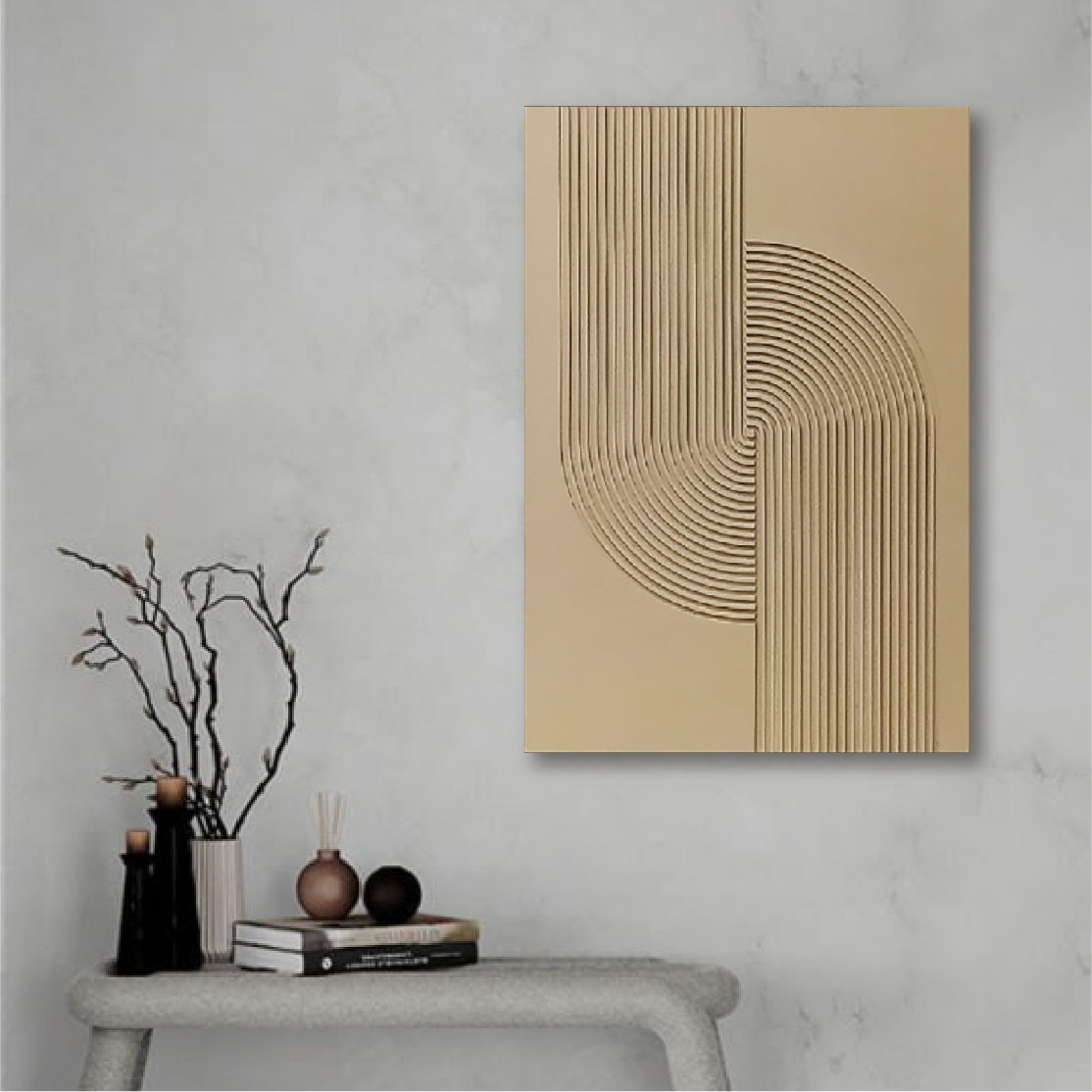 Cuadro 70X100 Meandro Arena Abstracto