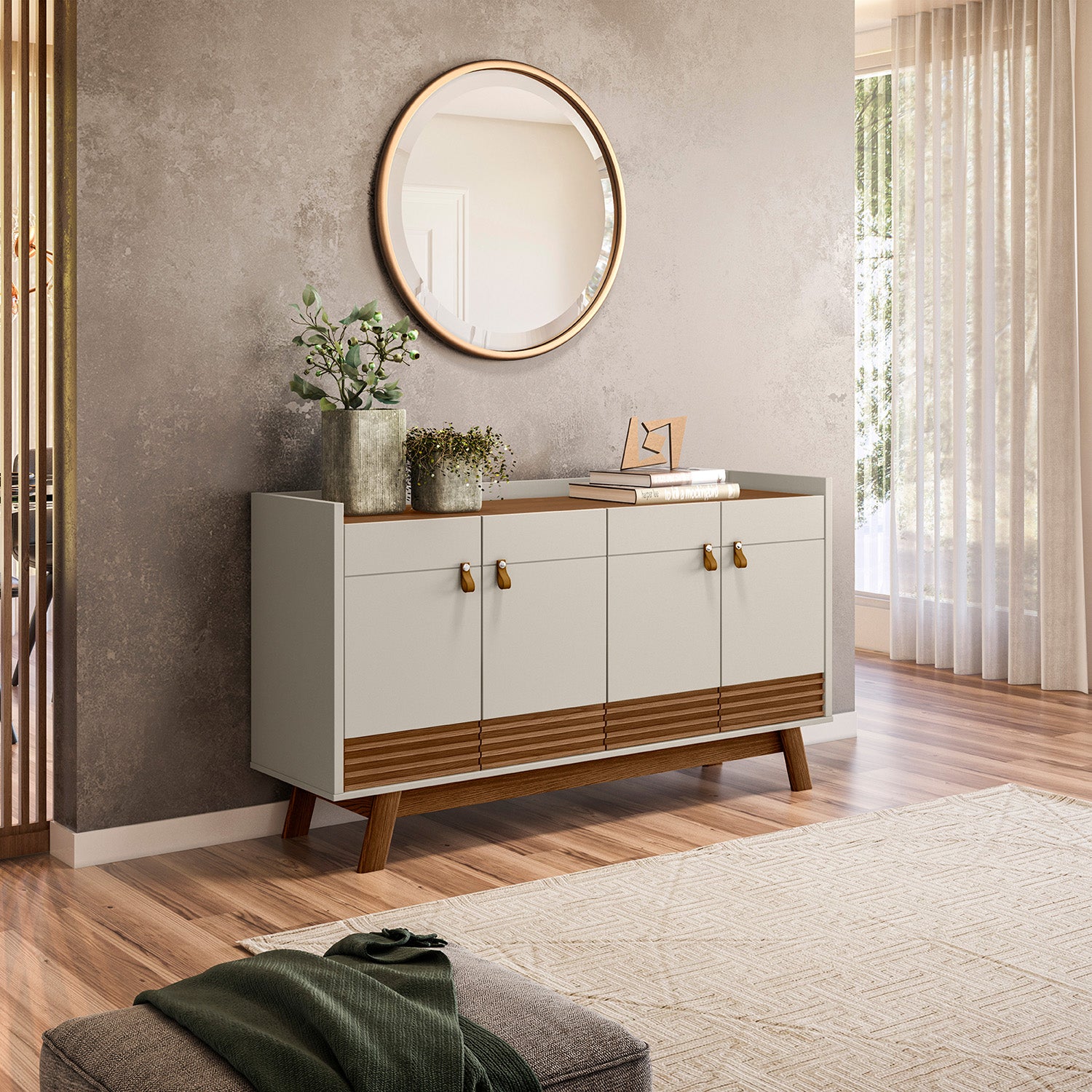 Bifé 160X88X43 Marcus Natural, Of White*
