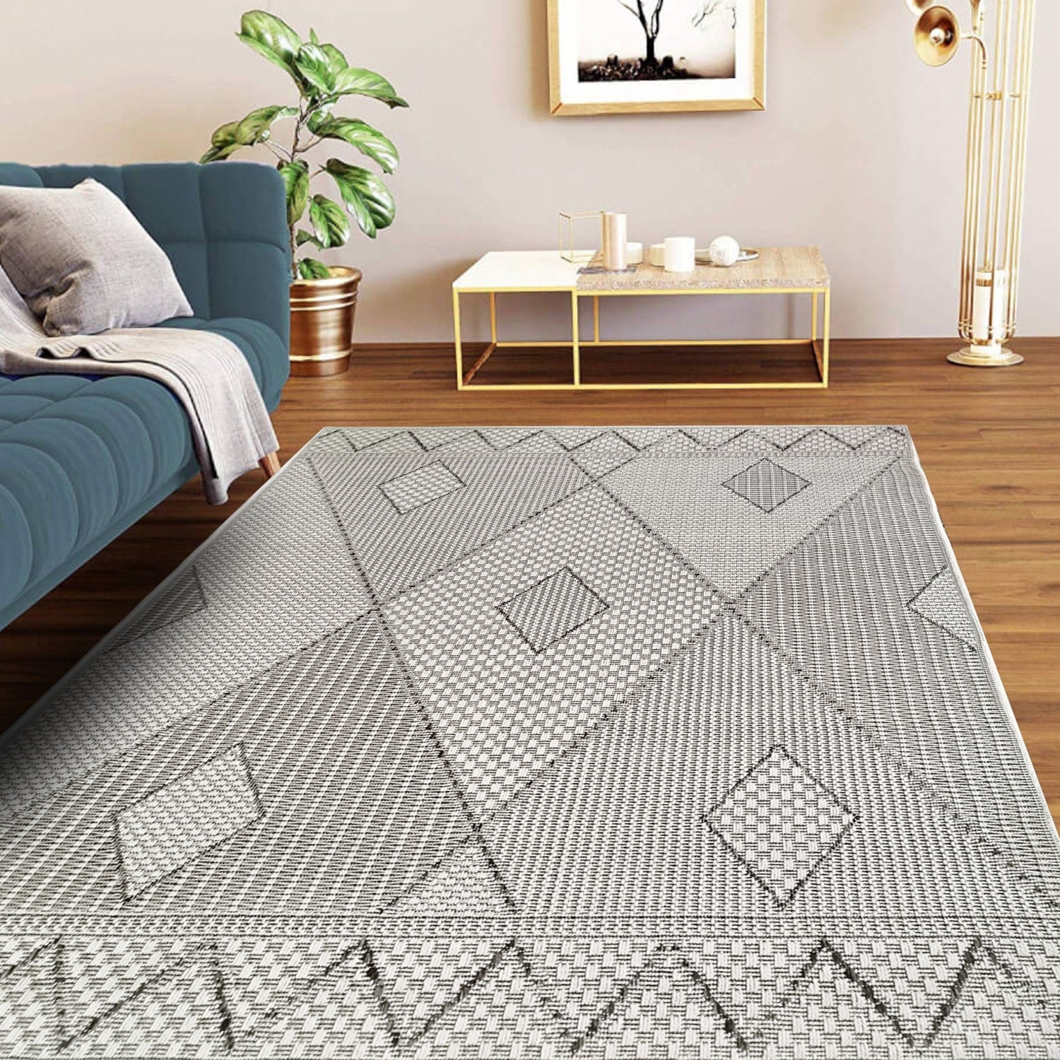 Alfombra 120X170Cm Habana Tonos Gris B