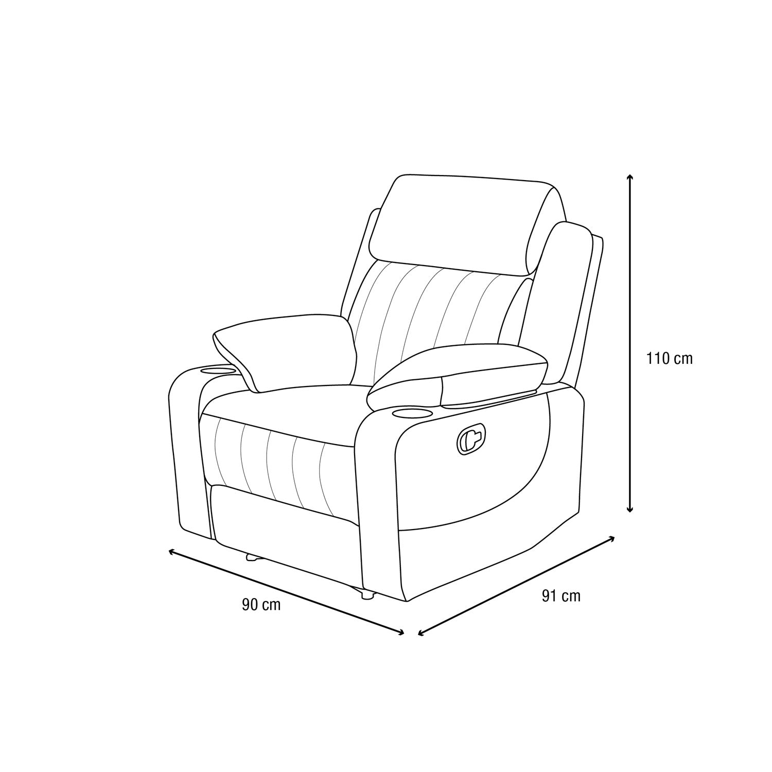Silla Reclinable Dylan Microfibra Impetu Plata