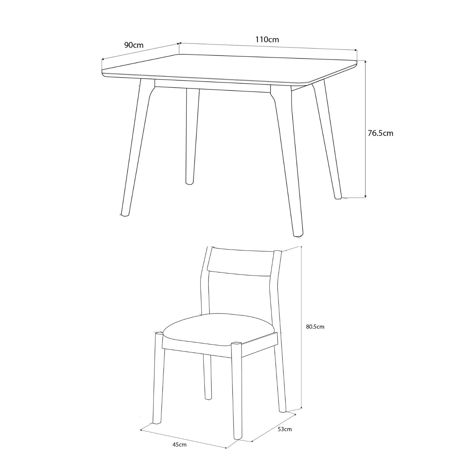 Comedor 4 Puestos Dalton Velvet Taupe, Off White