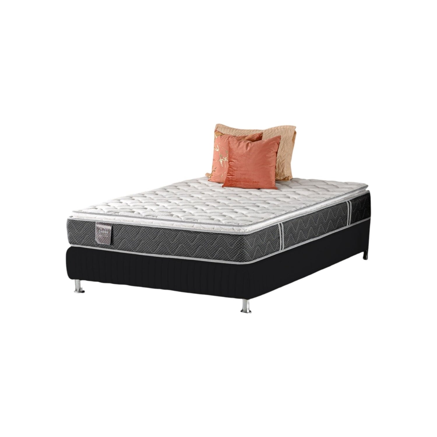 Combo Colchón Semi Doble Berlin Pilow Top + Somier (Garantía 9 años) + 1 Almohada
