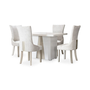 Comedor 4 Puestos Roma Velvet Atlas Marmol, Champaña