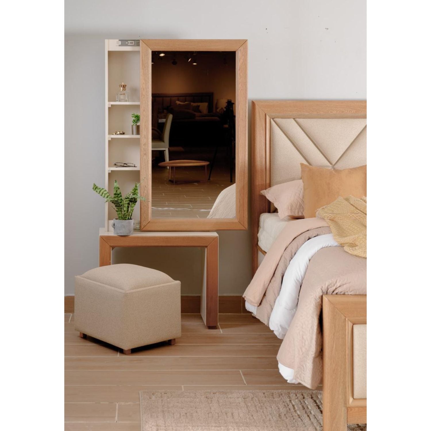 Cama Doble Marriot Eurolino Beige, Natural