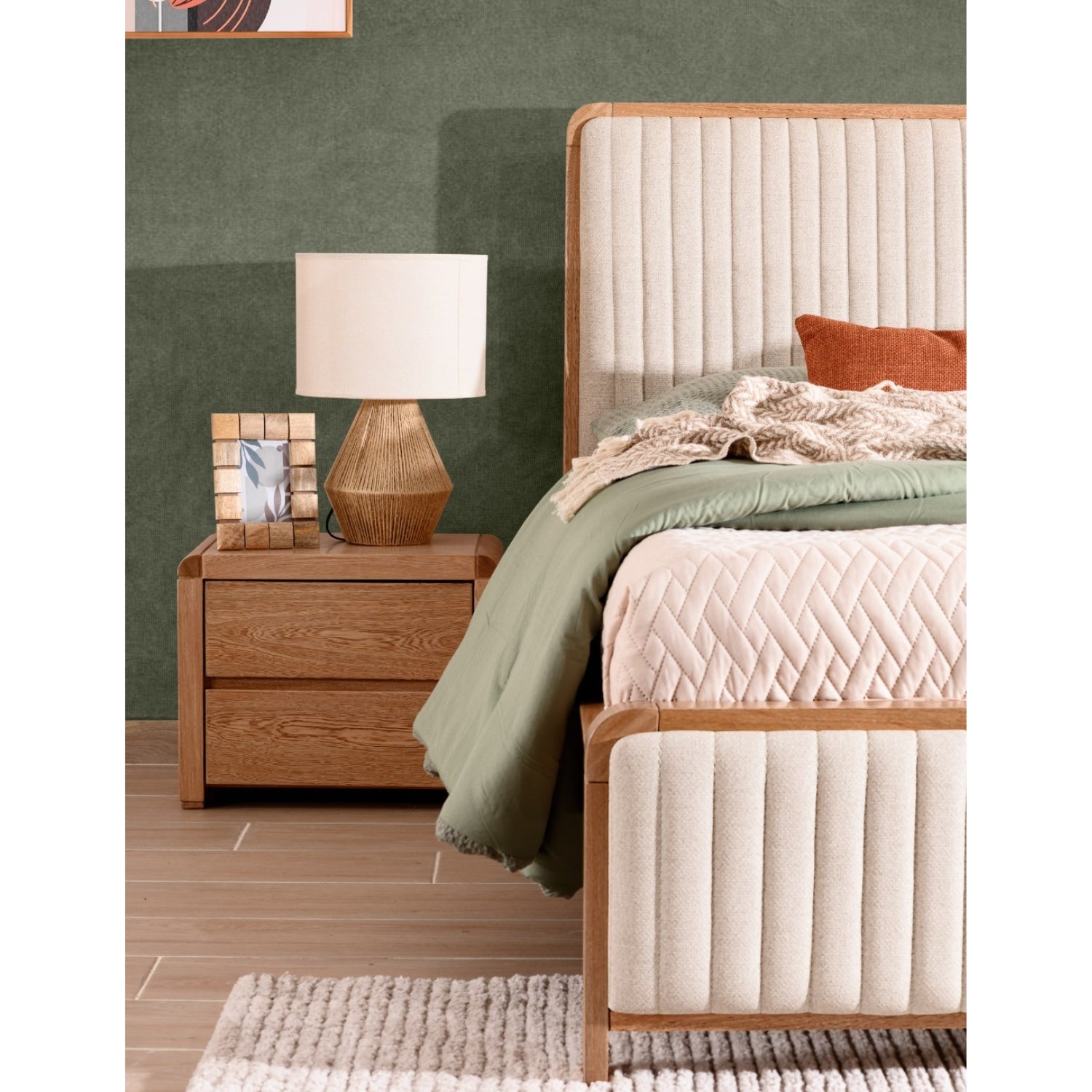 Cama Doble Celeste Eurolino Beige, Natural