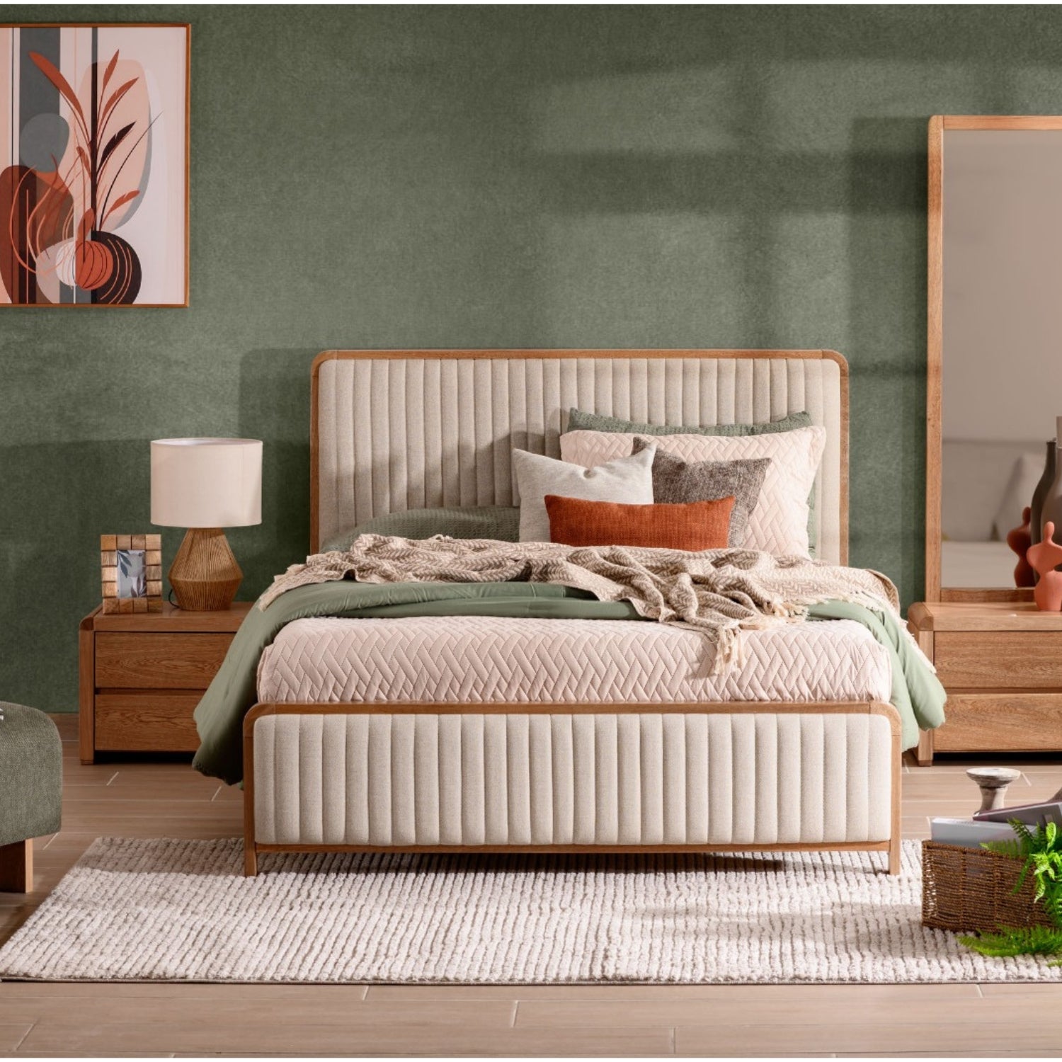 Cama Doble Celeste Eurolino Beige, Natural