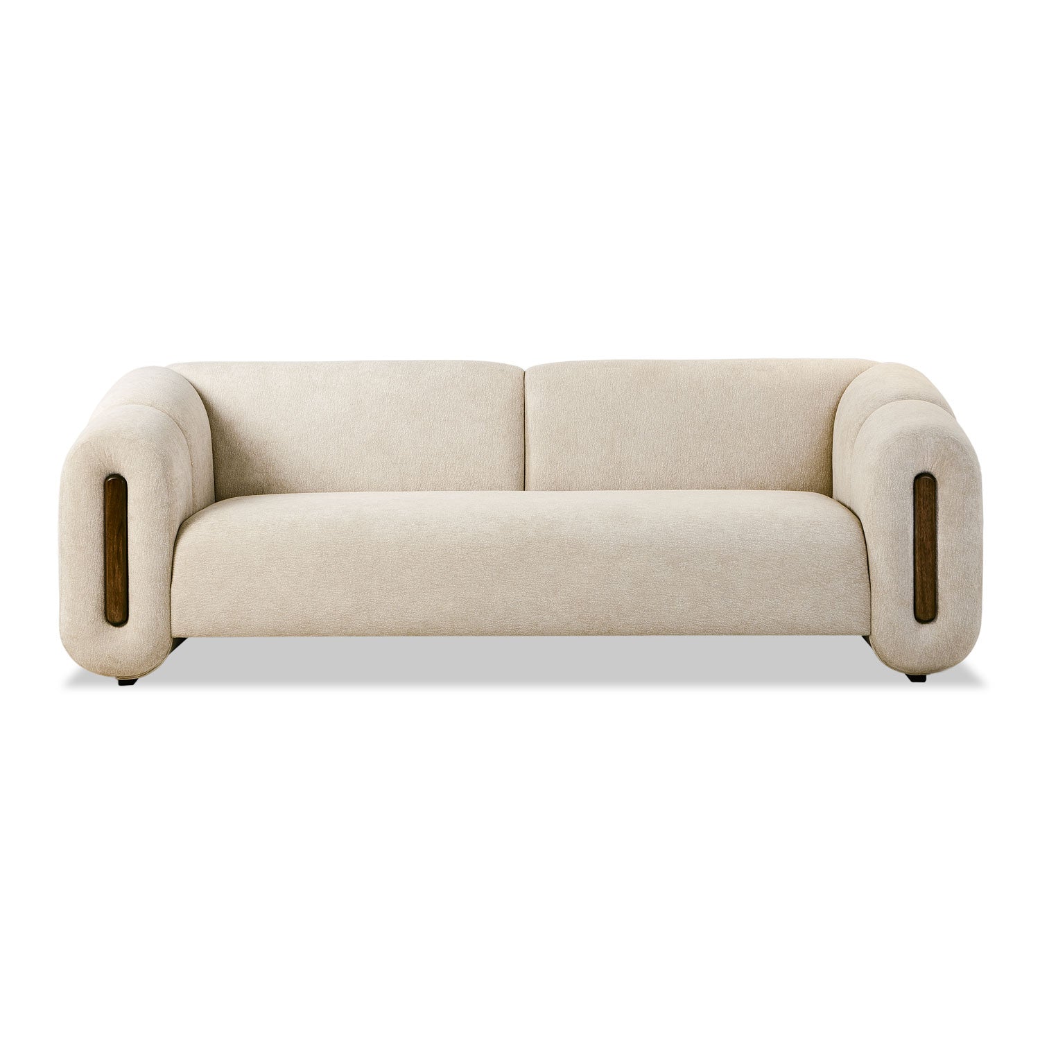 Sofá 2 Puestos Sienna Velvet Provenza Vainilla,Capuchino