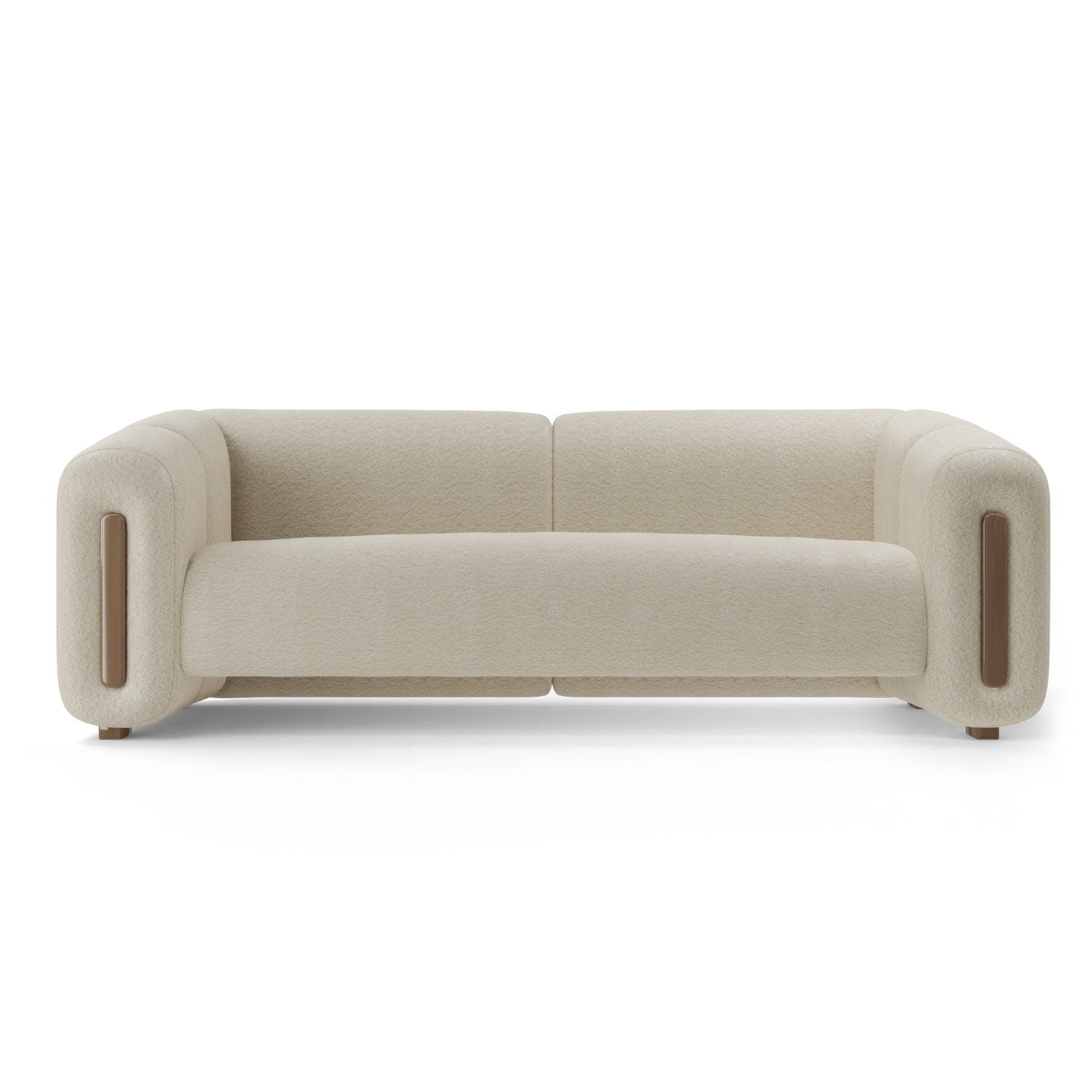 Sofá 3 Puestos Sienna Velvet Provenza Vainilla, Capuchino