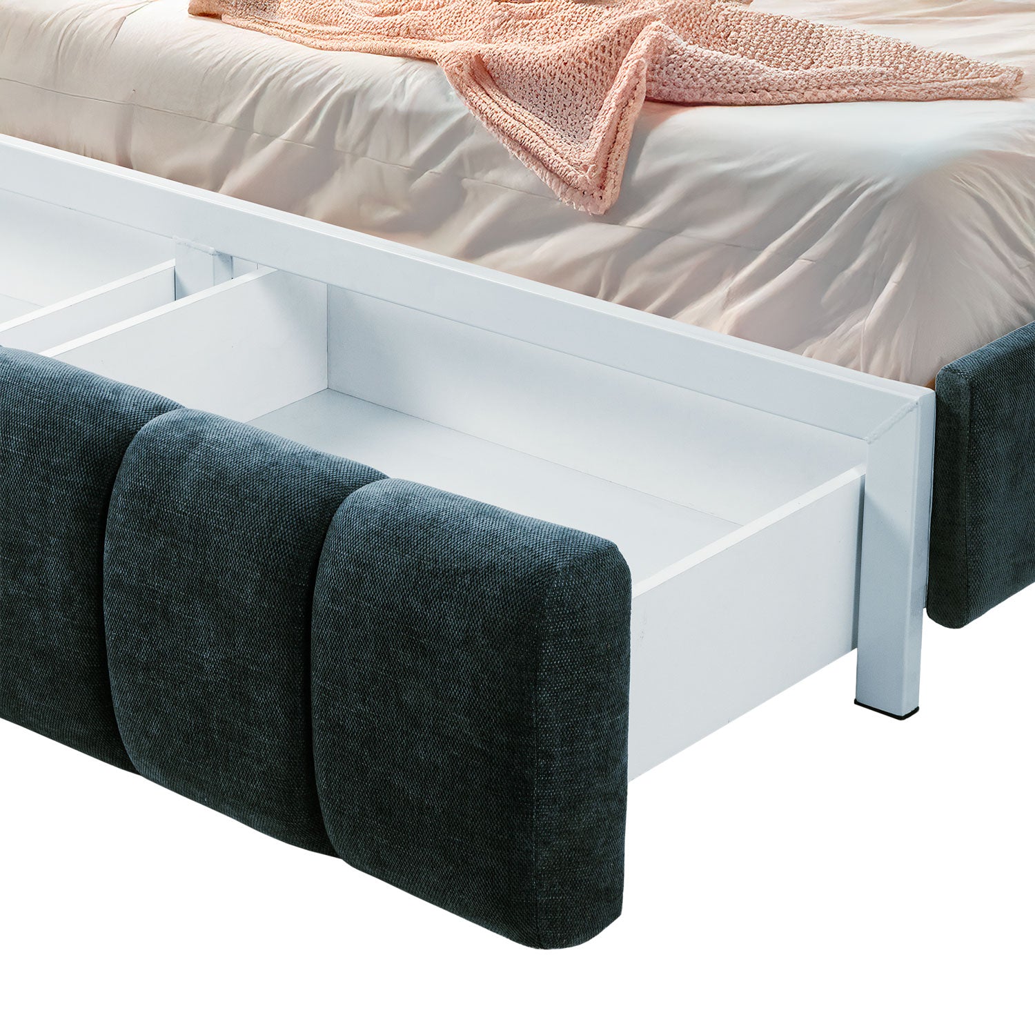 Cama Doble Oklam Chenille Koi Indigo