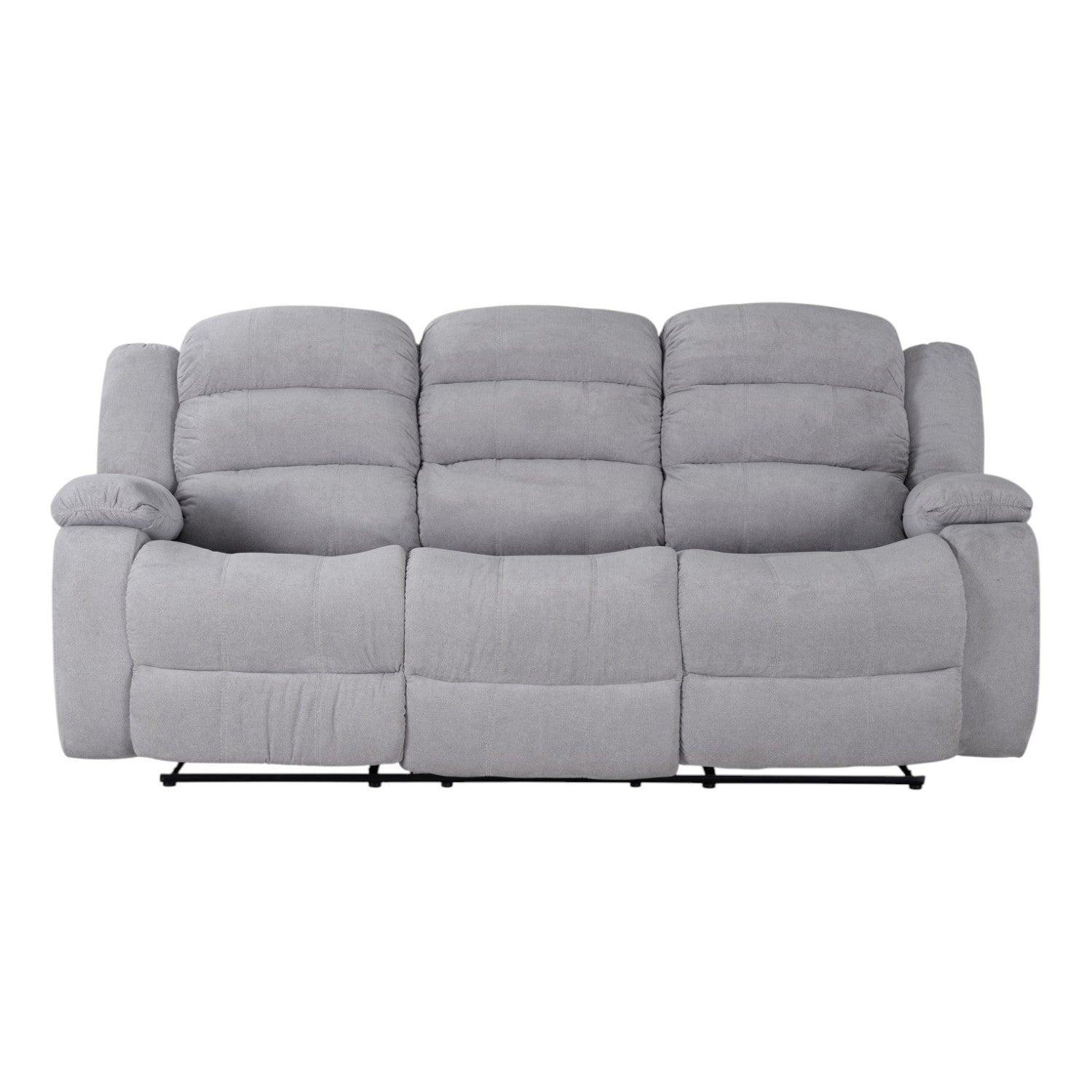 Sofá Reclinable 3 Puestos Nico Microfibra Plata