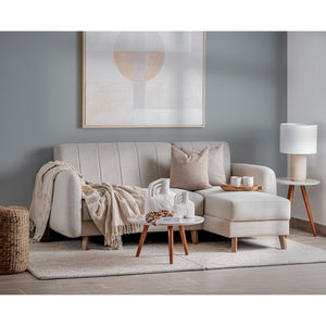 Sofá en L Alissa Lino Verona Beige, Natural