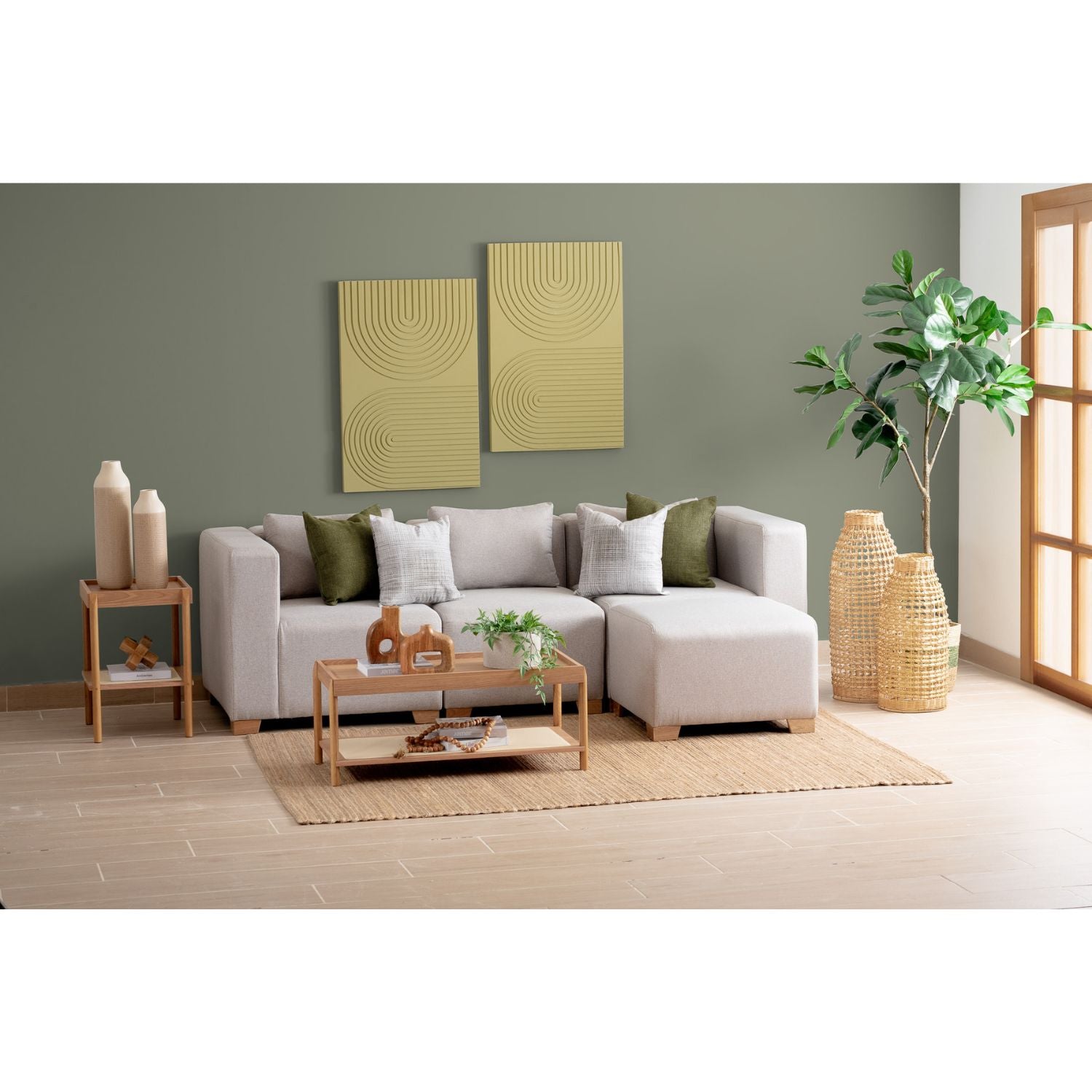 Juego de Sala Fred Icono Taupe, Natural