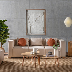 Juego De Sala Fred Icono Taupe, Natural