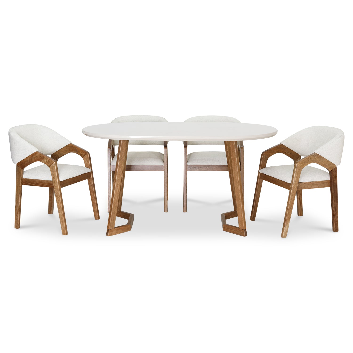 Comedor 6 Puestos Capri, Vitore Marfil, Natural