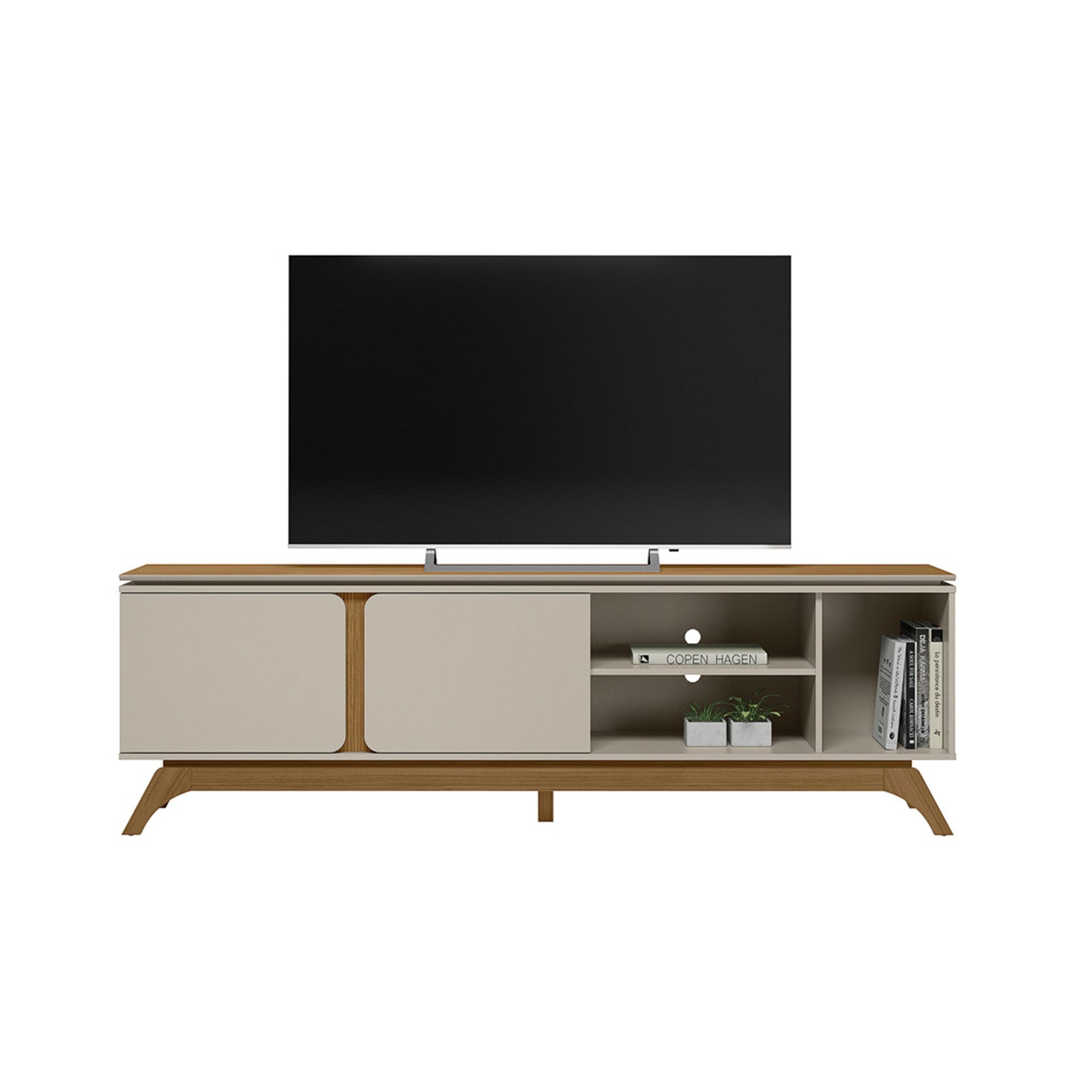 Mesa De Tv Estambul Natural, Off White 200X62X36