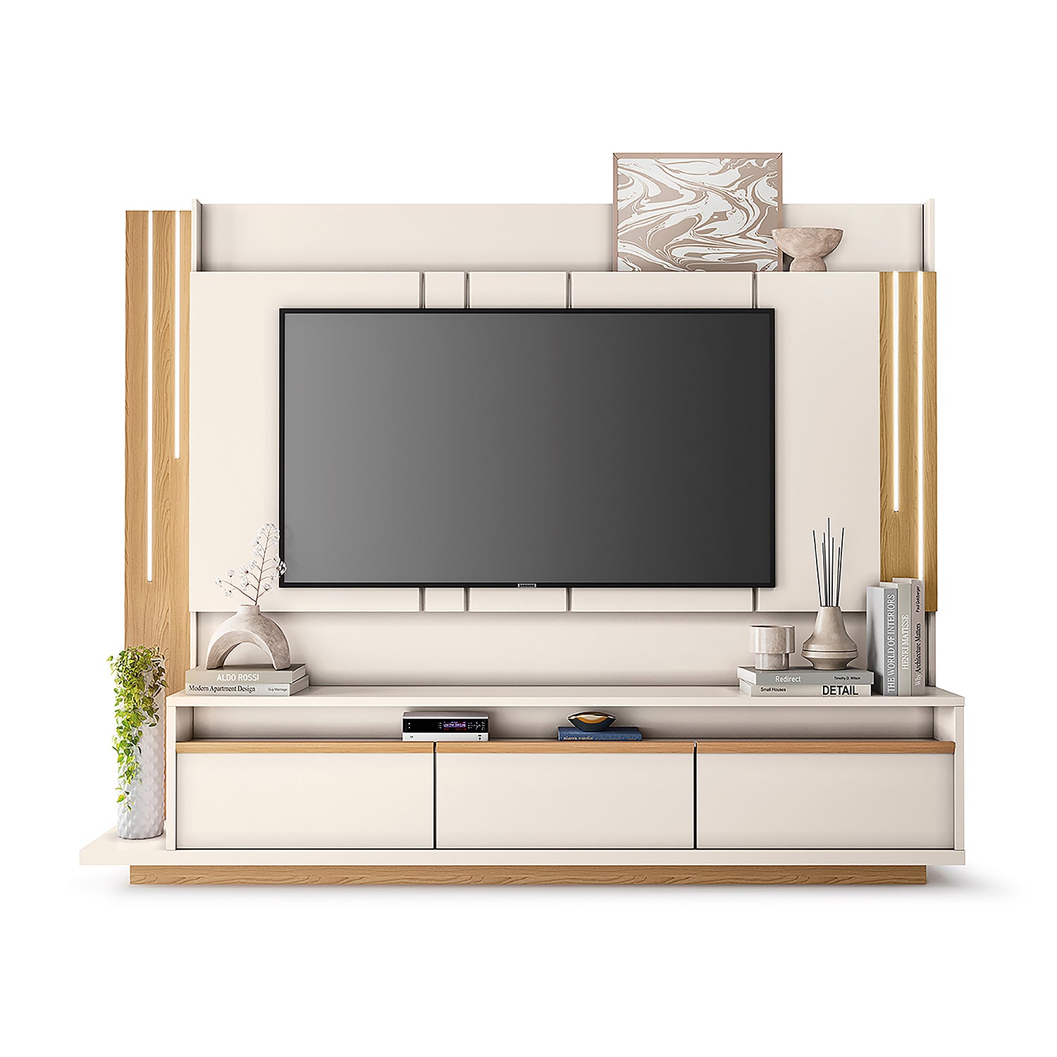 Centro De Entretenimiento Smart  Natural, Off White 240X192