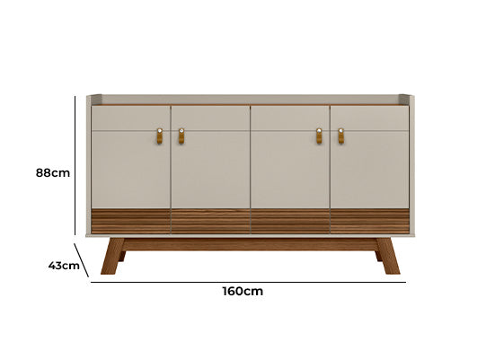 Bifé 160X88X43 Marcus Natural, Of White*