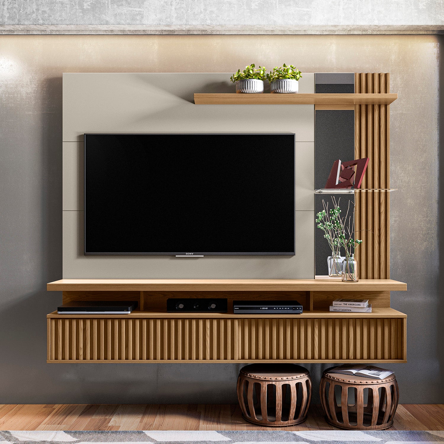 Panel de Tv Denver Natural, Off White 182X154X32