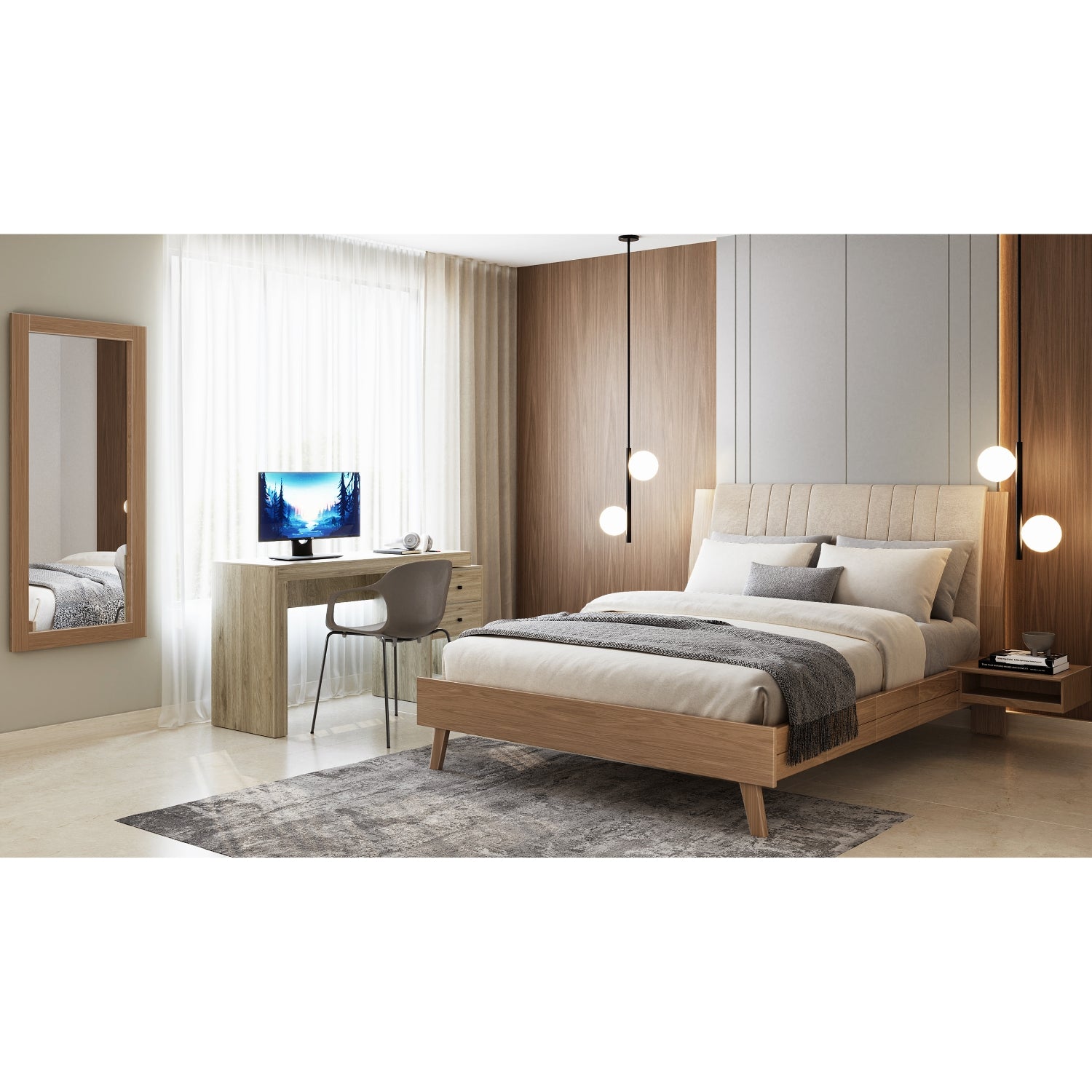 Alcoba Doble Piero Eurolino Marfil, Natural*