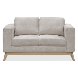 Sofa 2 Puestos Line Velvet Azafran Crudo, Champaña
