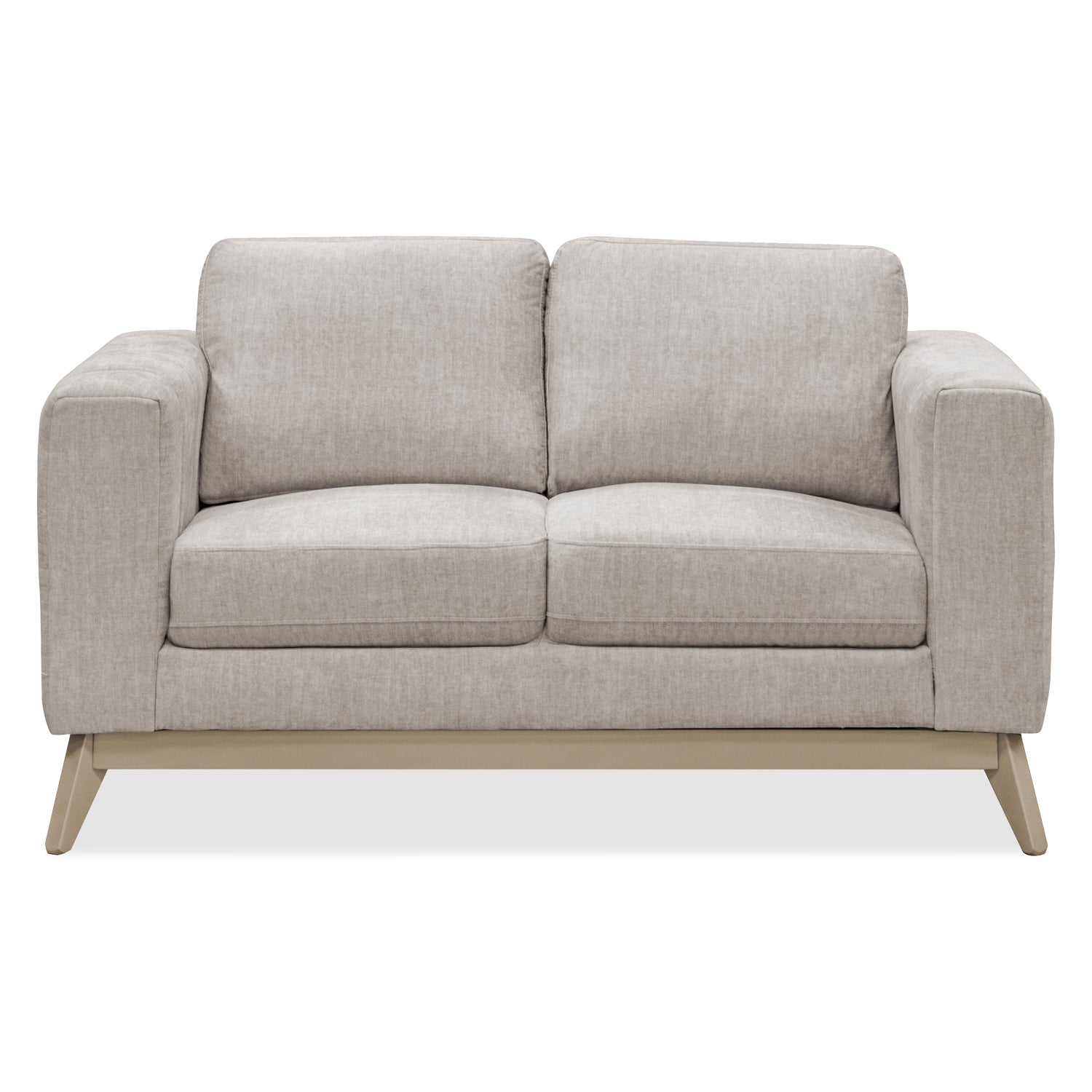 Sofa 2 Puestos Line Velvet Azafran Crudo, Champaña