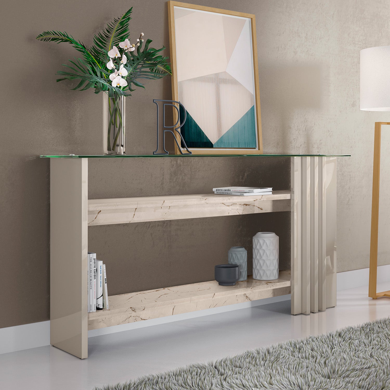 Consola Luka Off White, Marmol