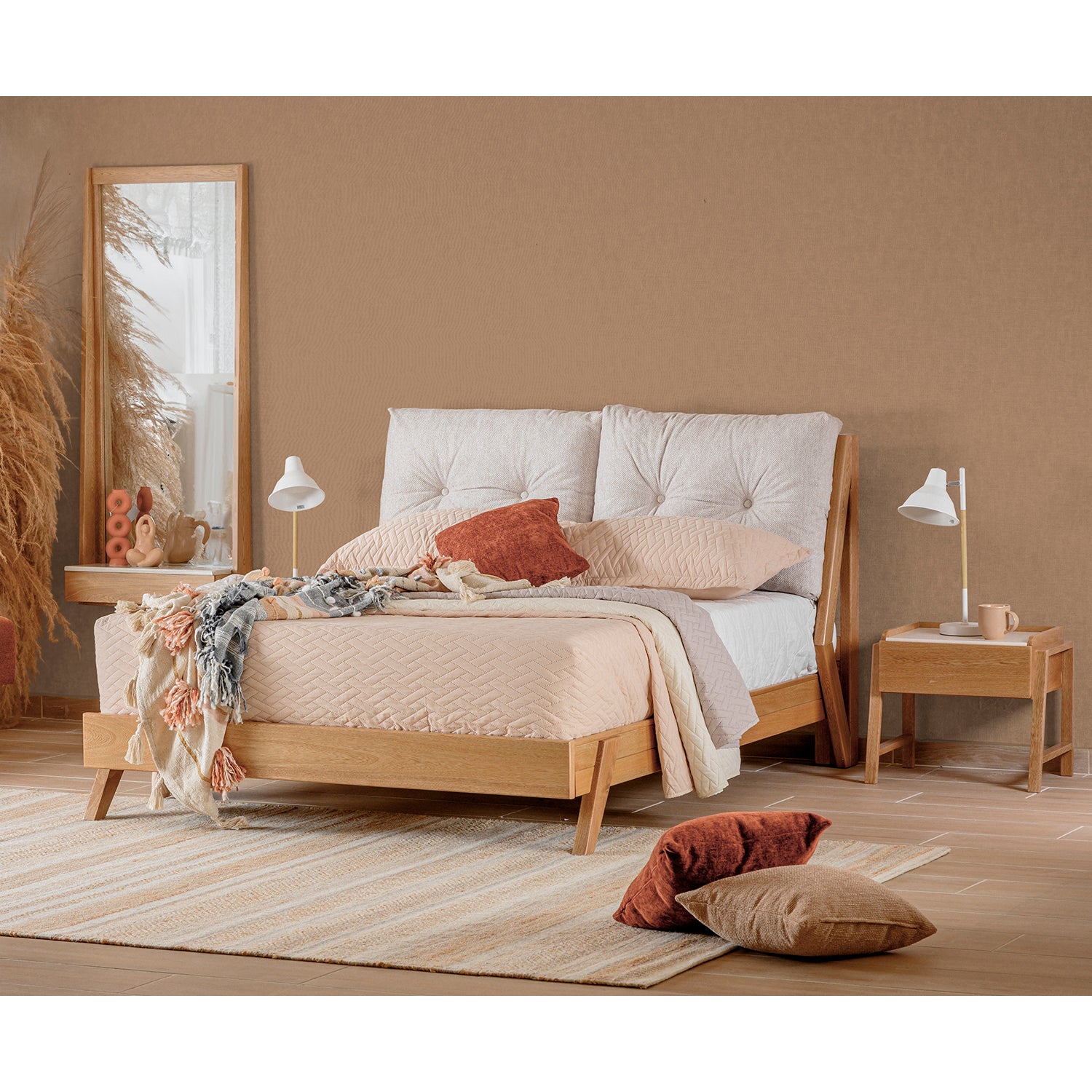 Cama Queen Alky Crudo, Natural