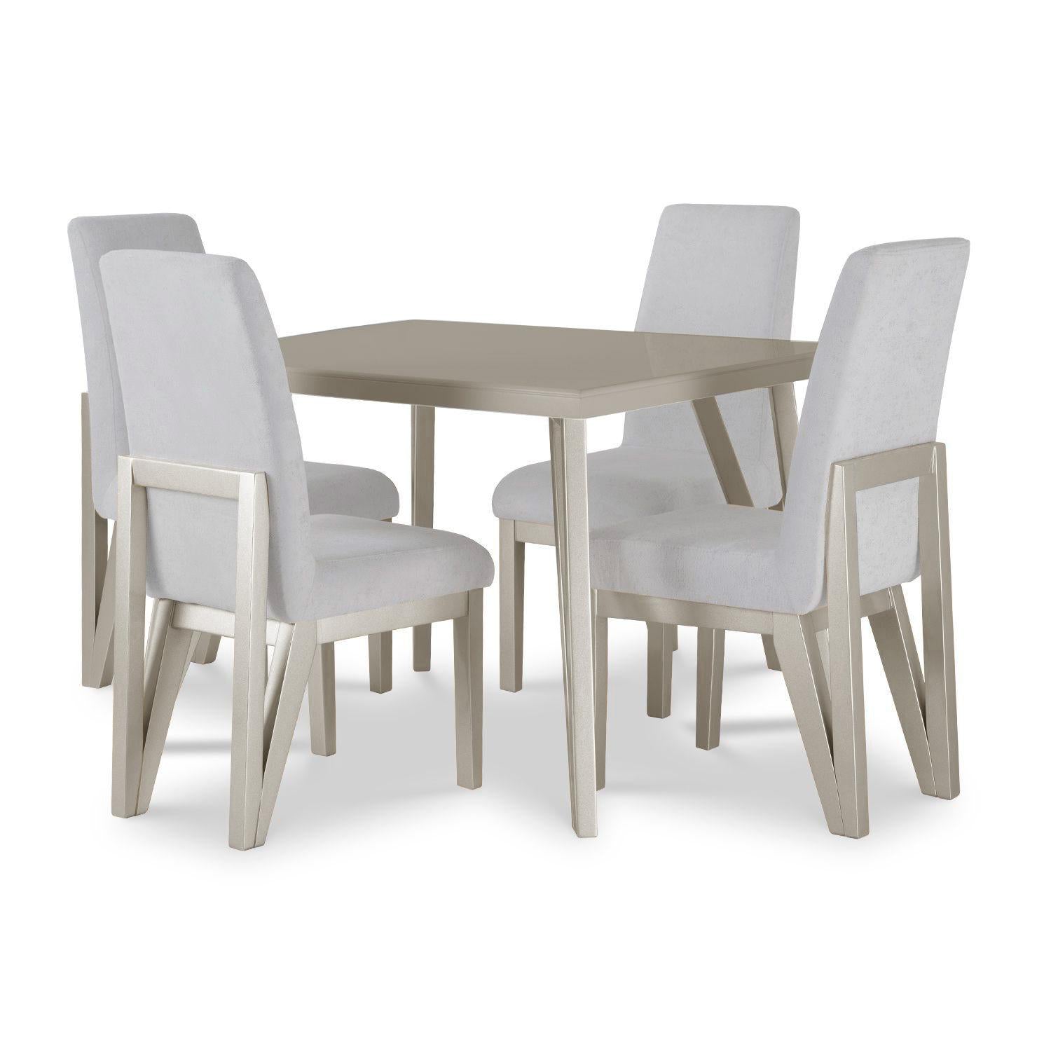 Comedor 4 Puestos Dublin Eurolino Gaira Plata, Plata