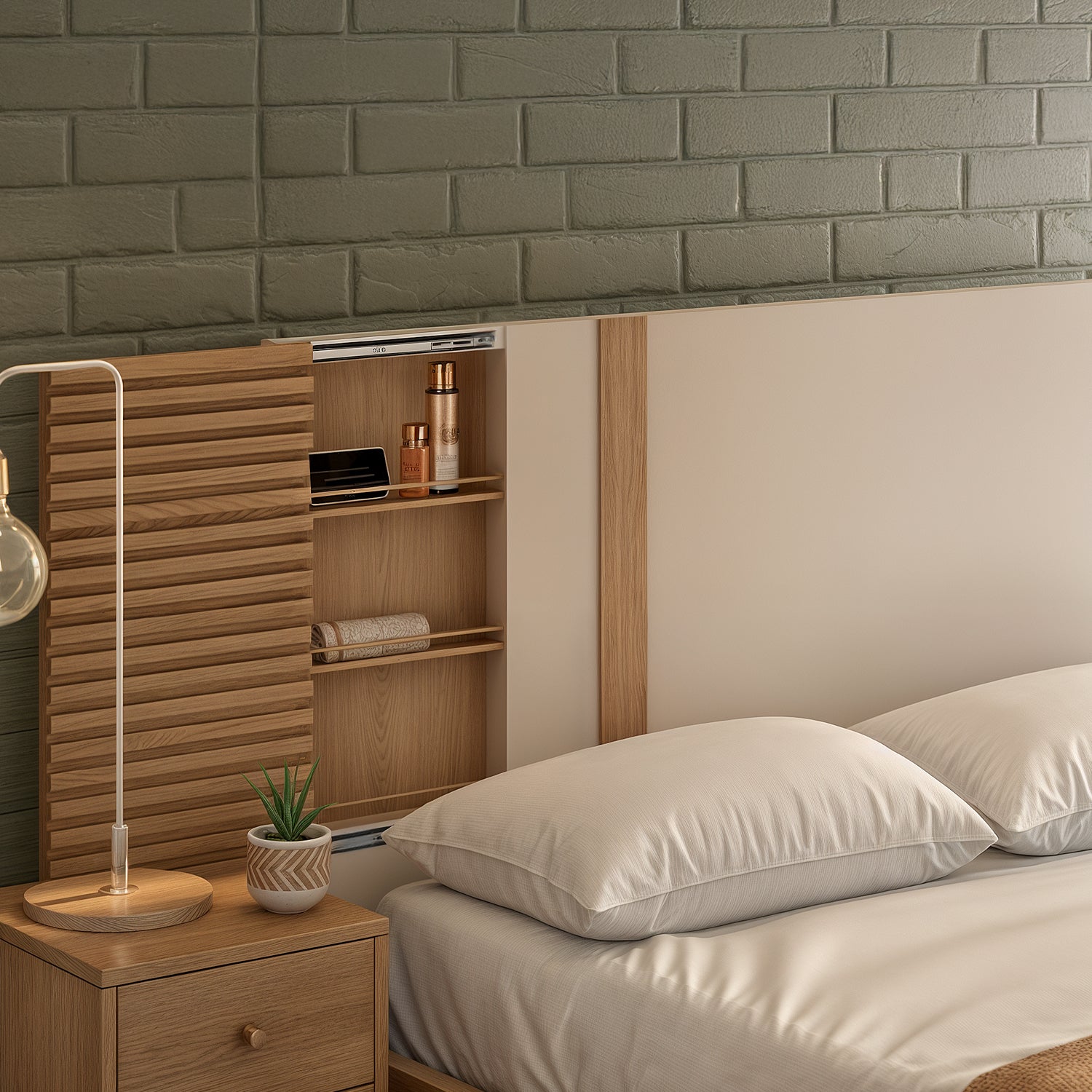 Cama Doble Omega Natural, Greige