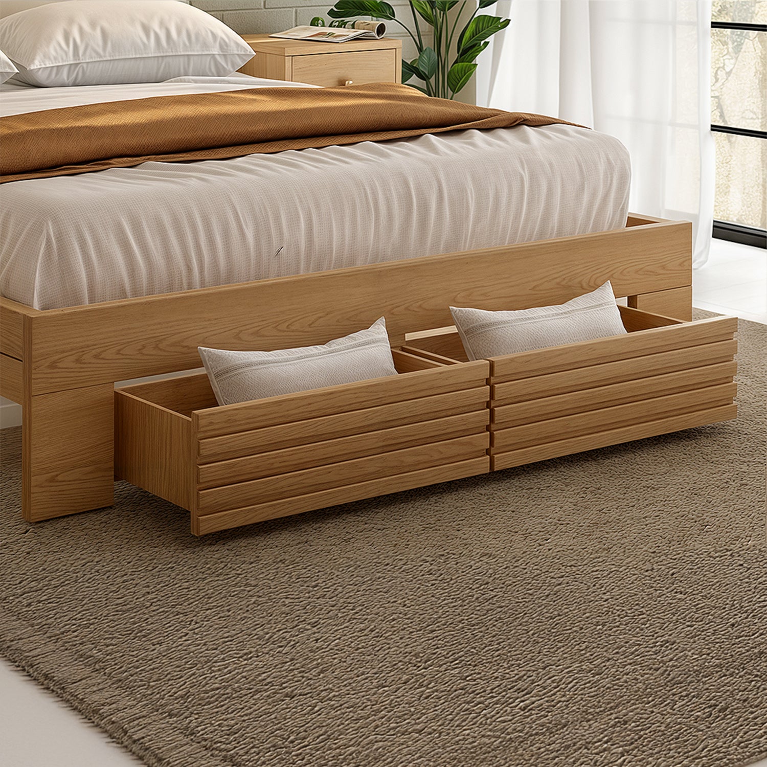 Cama Doble Omega Natural, Greige