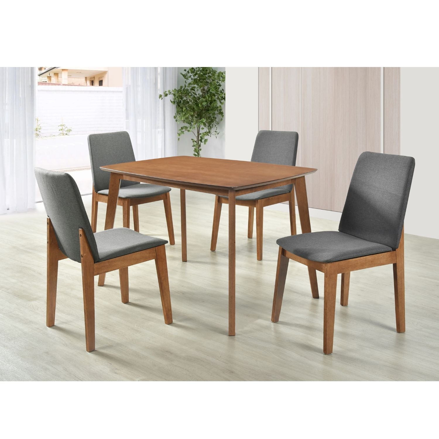 Comedor 4 Puestos Albi Gris Plomo