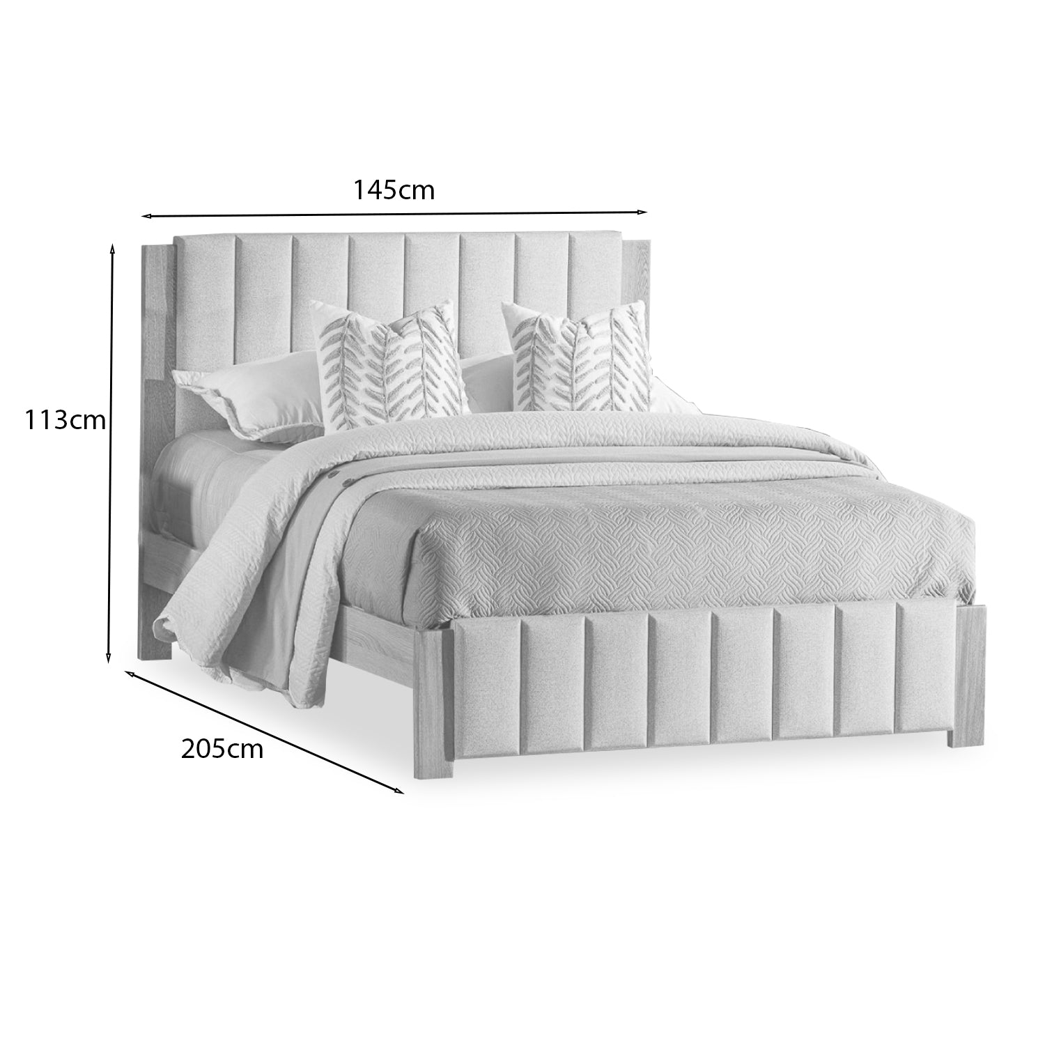 Cama Doble Nepal Eurolino Beige, Natural