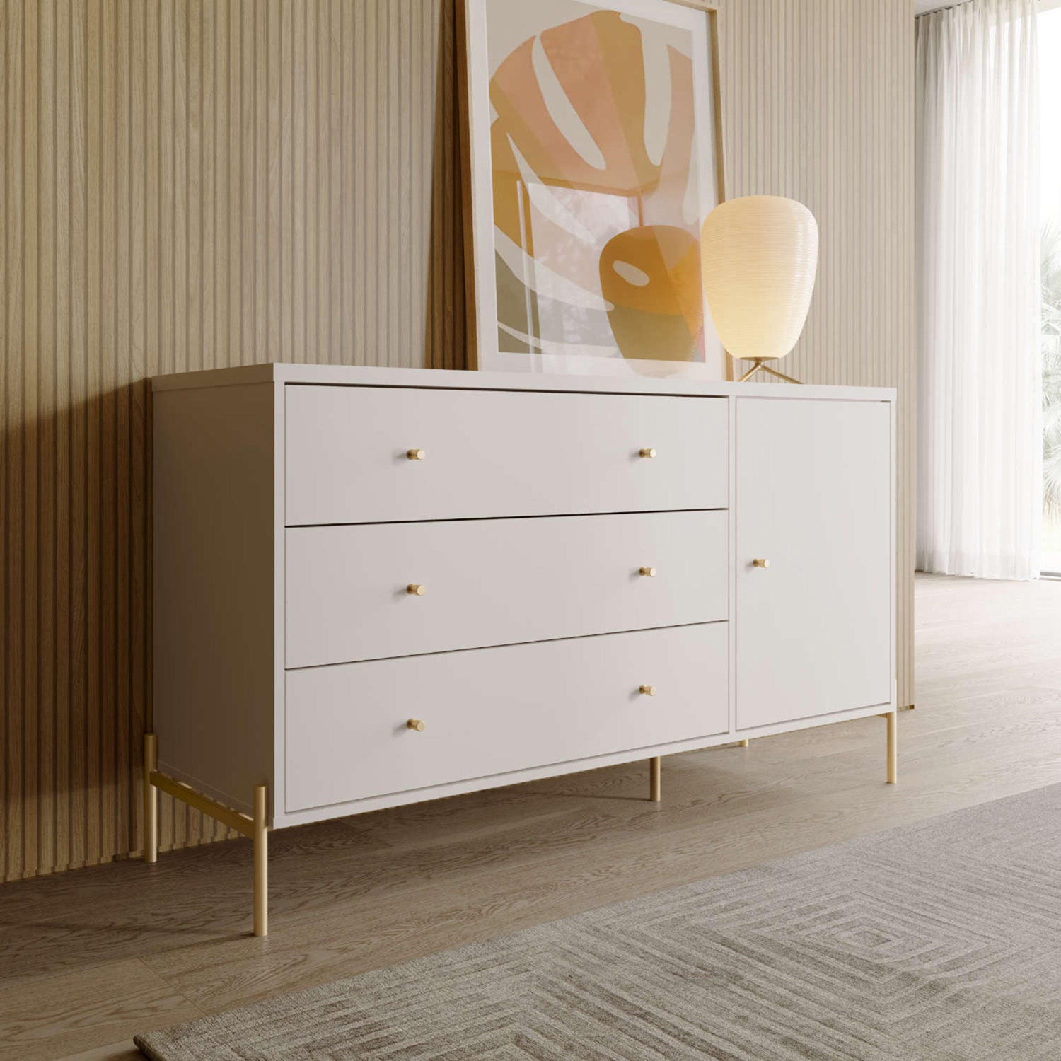 Bifé Dante Off White 3 Gavetas 138X79X44