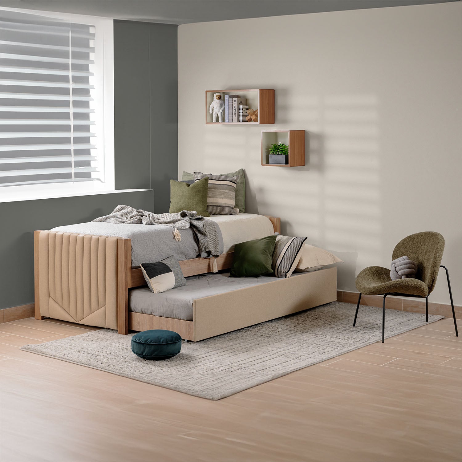 Cama Nido 1.00 Moscu Eurolino Marfil, Natural