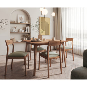 Comedor 4 Puestos Dalton Lino Verona Verde, Natural