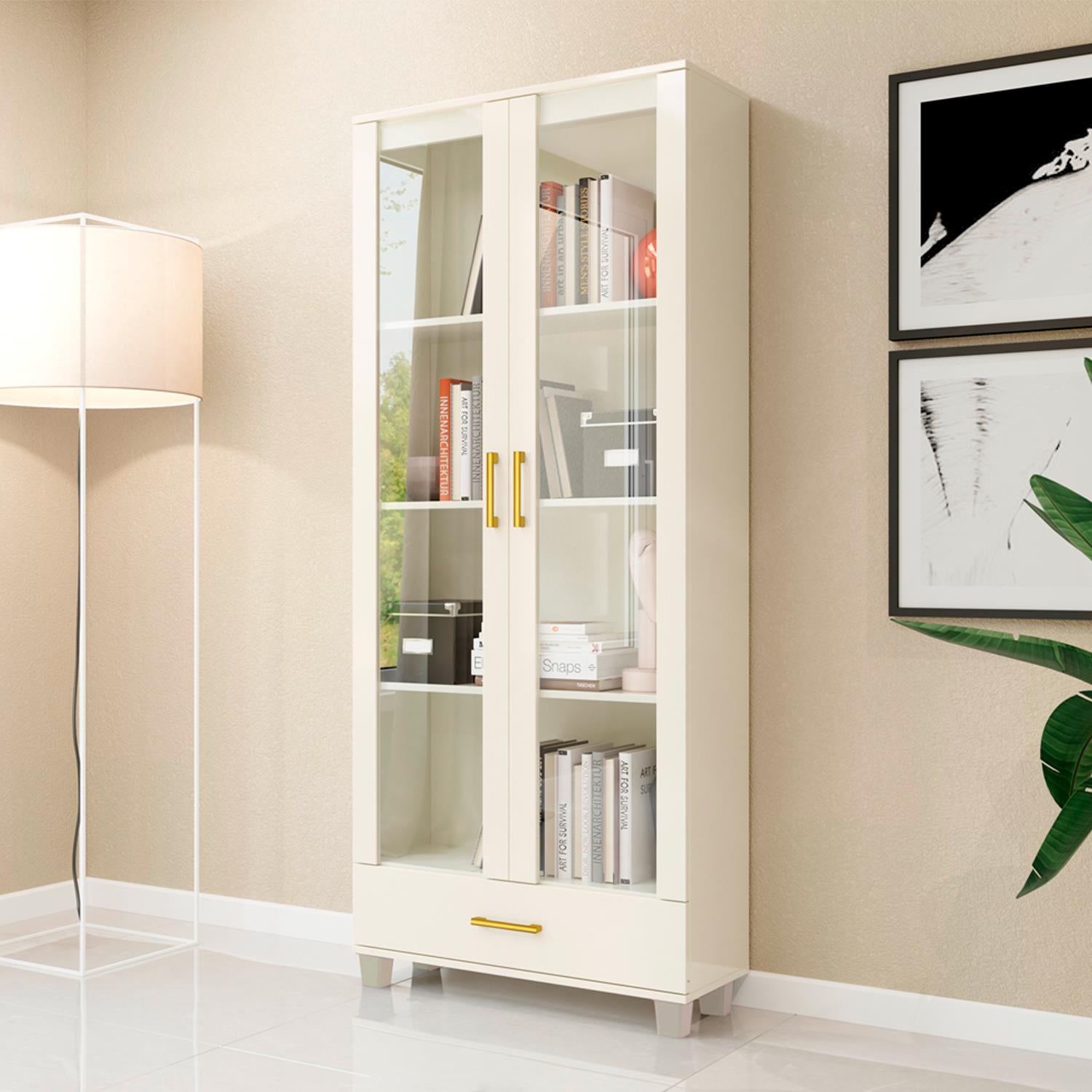 Vitrina Ivo 77X184X30 Off White