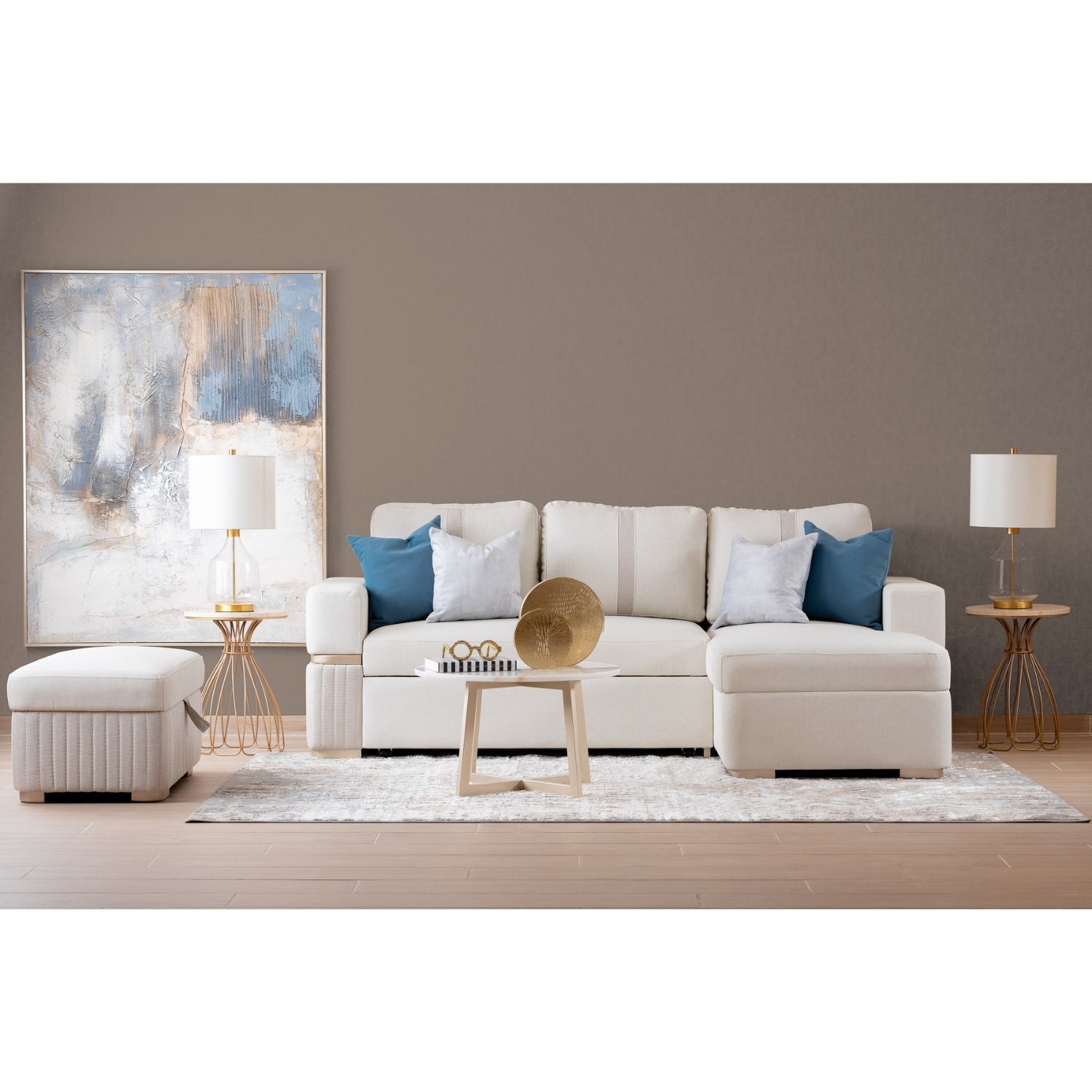 Sala Cama Dior Eurolino Blanco Puro Beige, Champaña Orientación Derecha