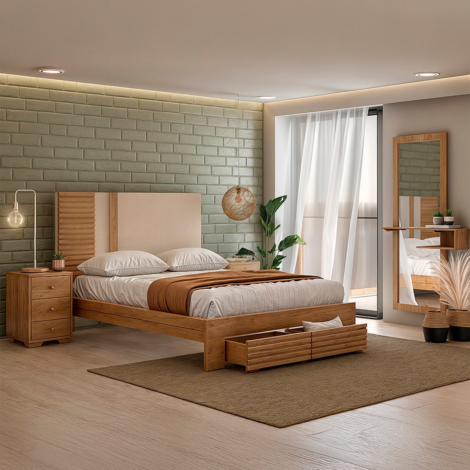 Cama King Omega Natural, Greige