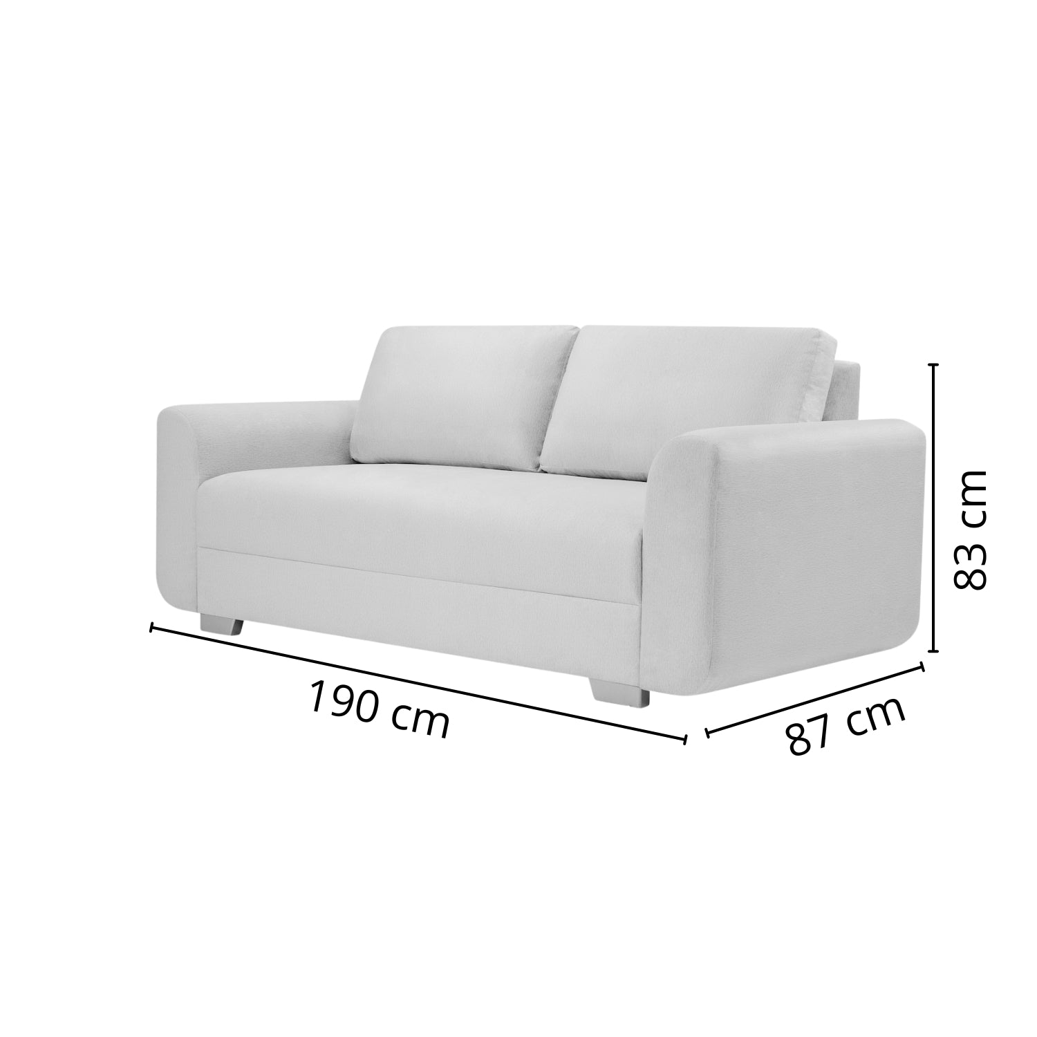 Sofá 3 Puestos Milu Velvet Suprema Sand, Champaña