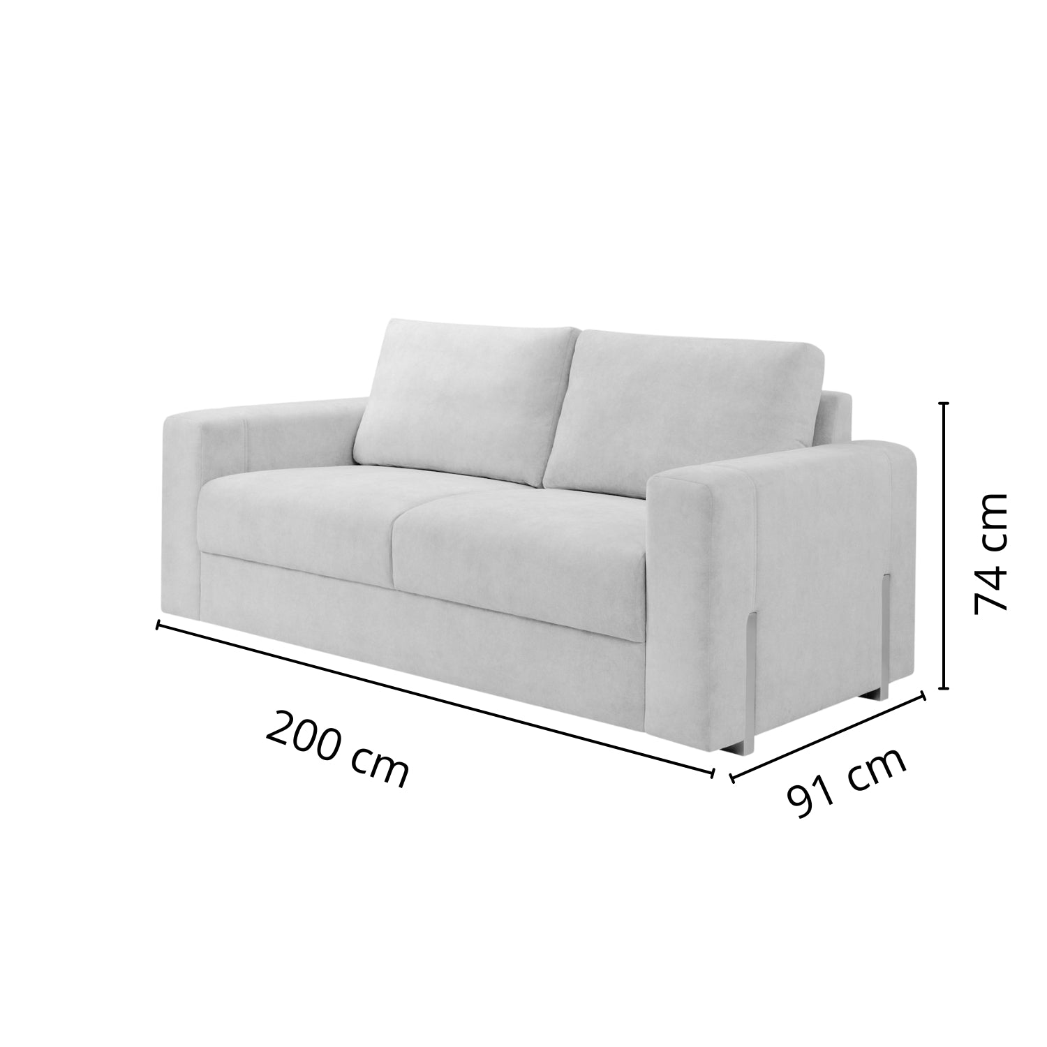 Sofá 3 Puestos Sevilla  Velvet Zarem Ivory, Champaña