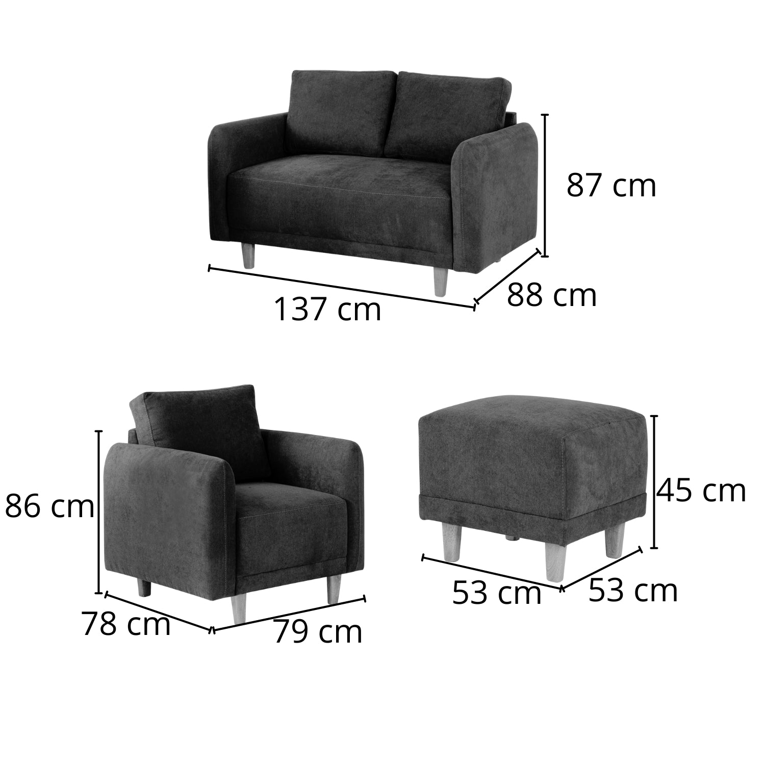 Combo Sala Modular Lana Dorsey Gris, Natural + Comedor 4 Puestos Harrison Natural, Gris