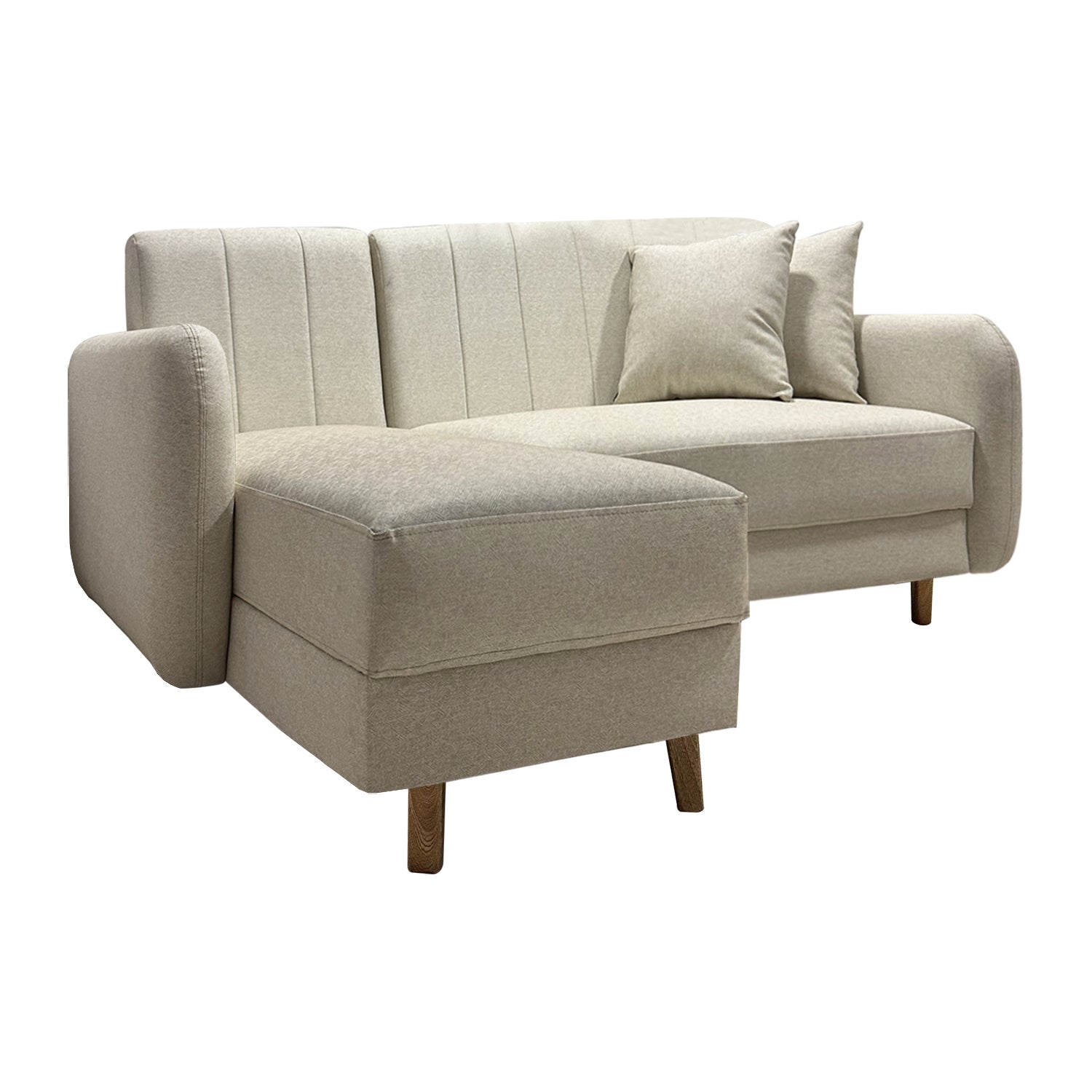 Sofá en L Alissa Eurolino Vitore Marfil, Natural Orientación Izquierda